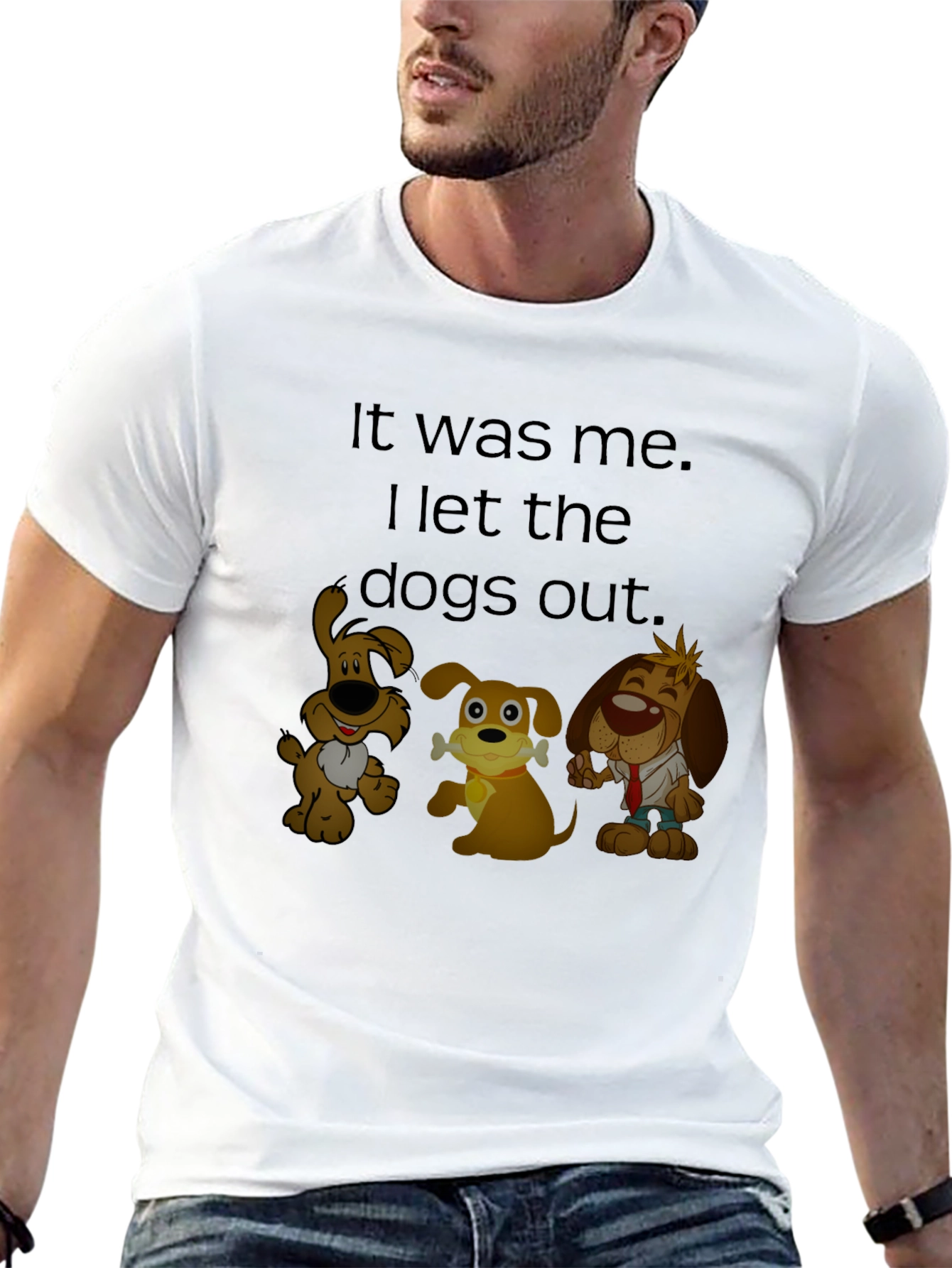 Funny I Let the Dogs Out Cartoon T-Shirt