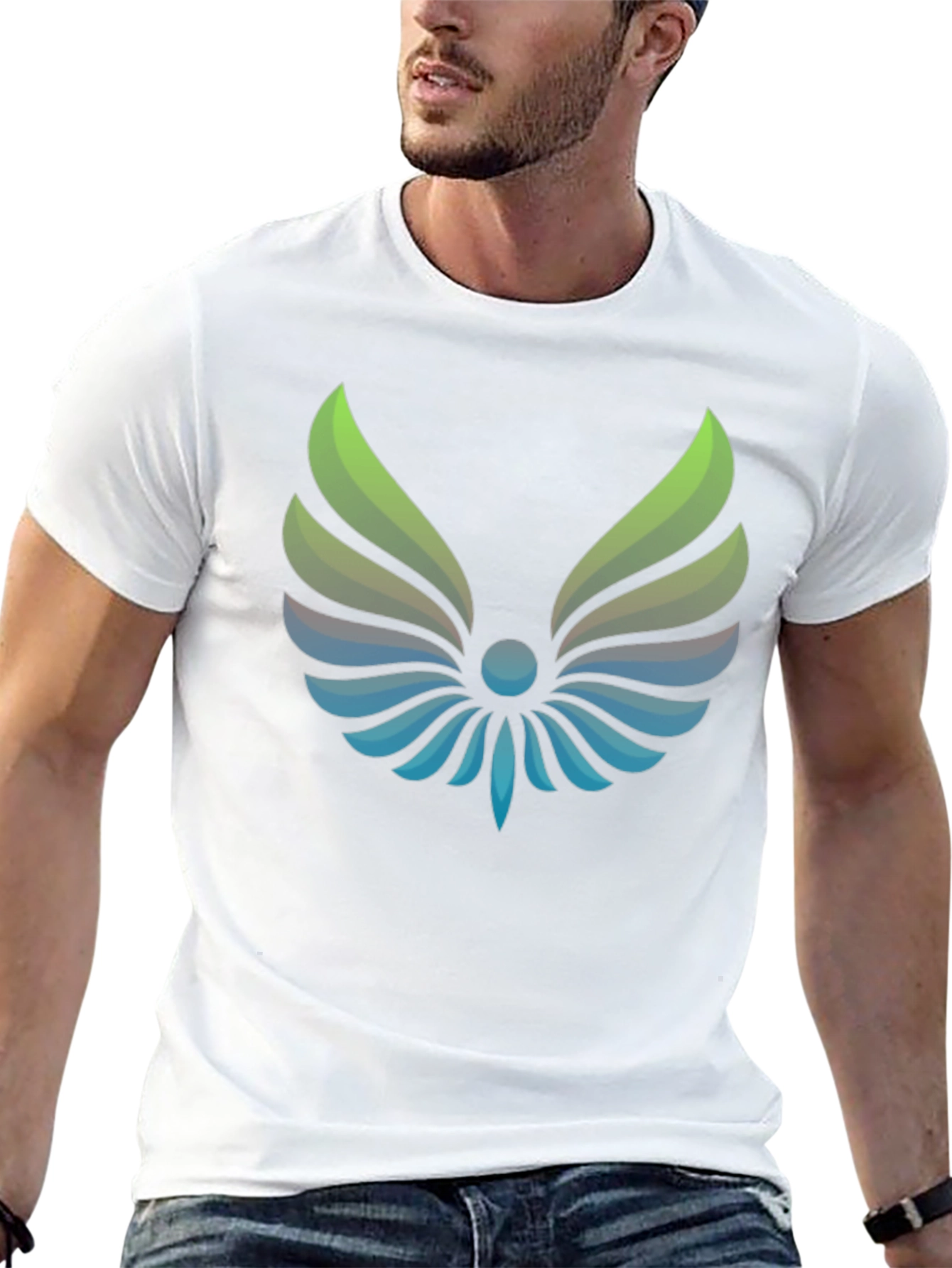 Winged Logo Black T-Shirt - Modern Graphic Tee