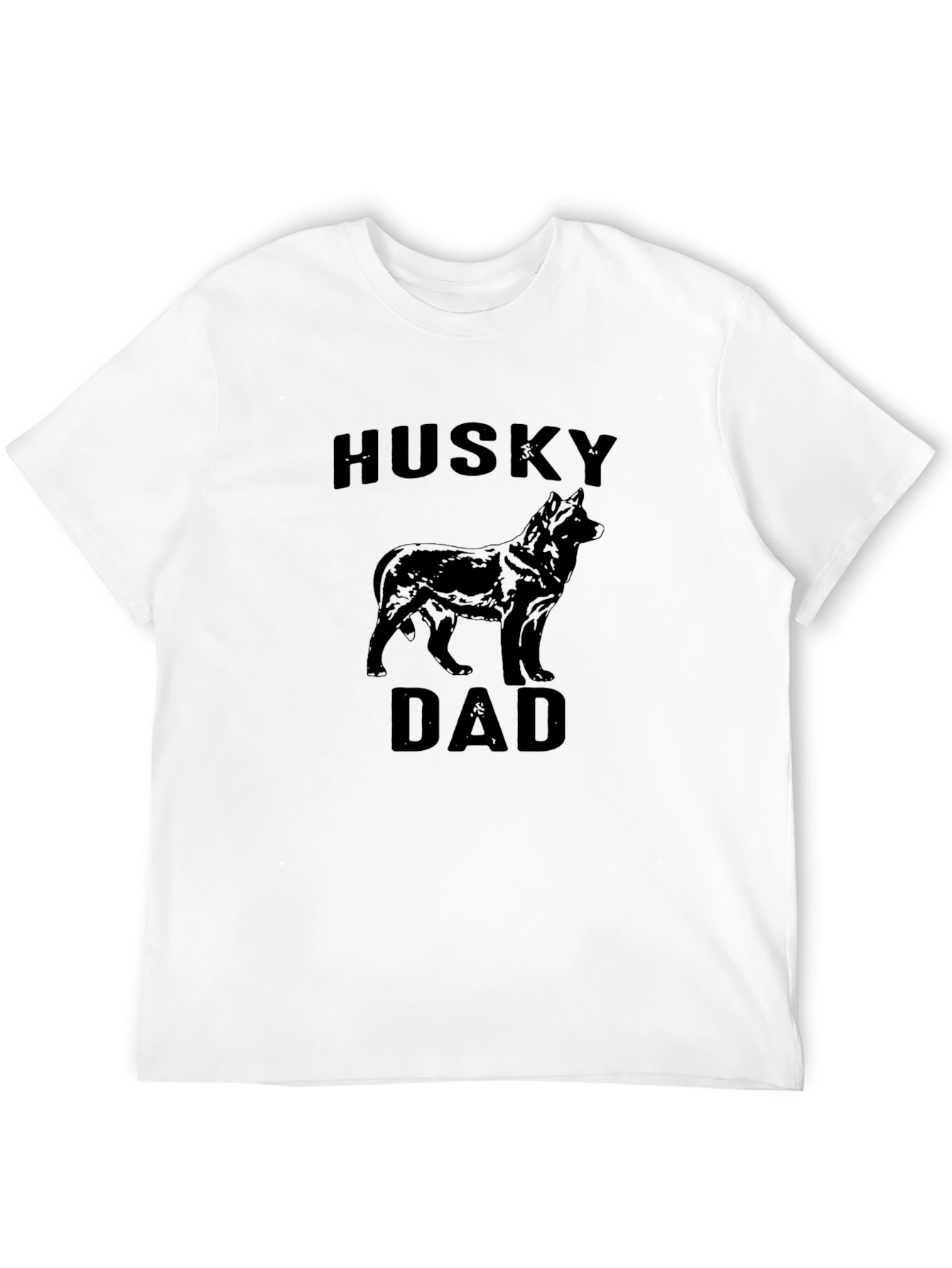 Husky Dad Black Graphic Tee Shirt