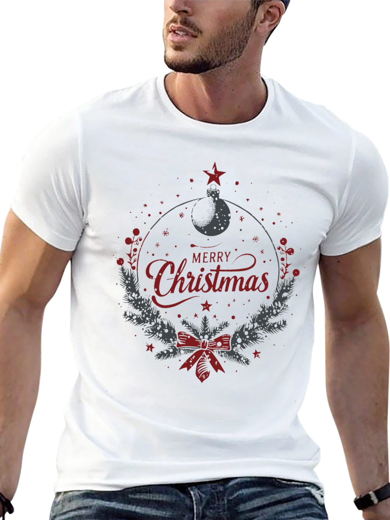 Festive Merry Christmas Graphic Tee