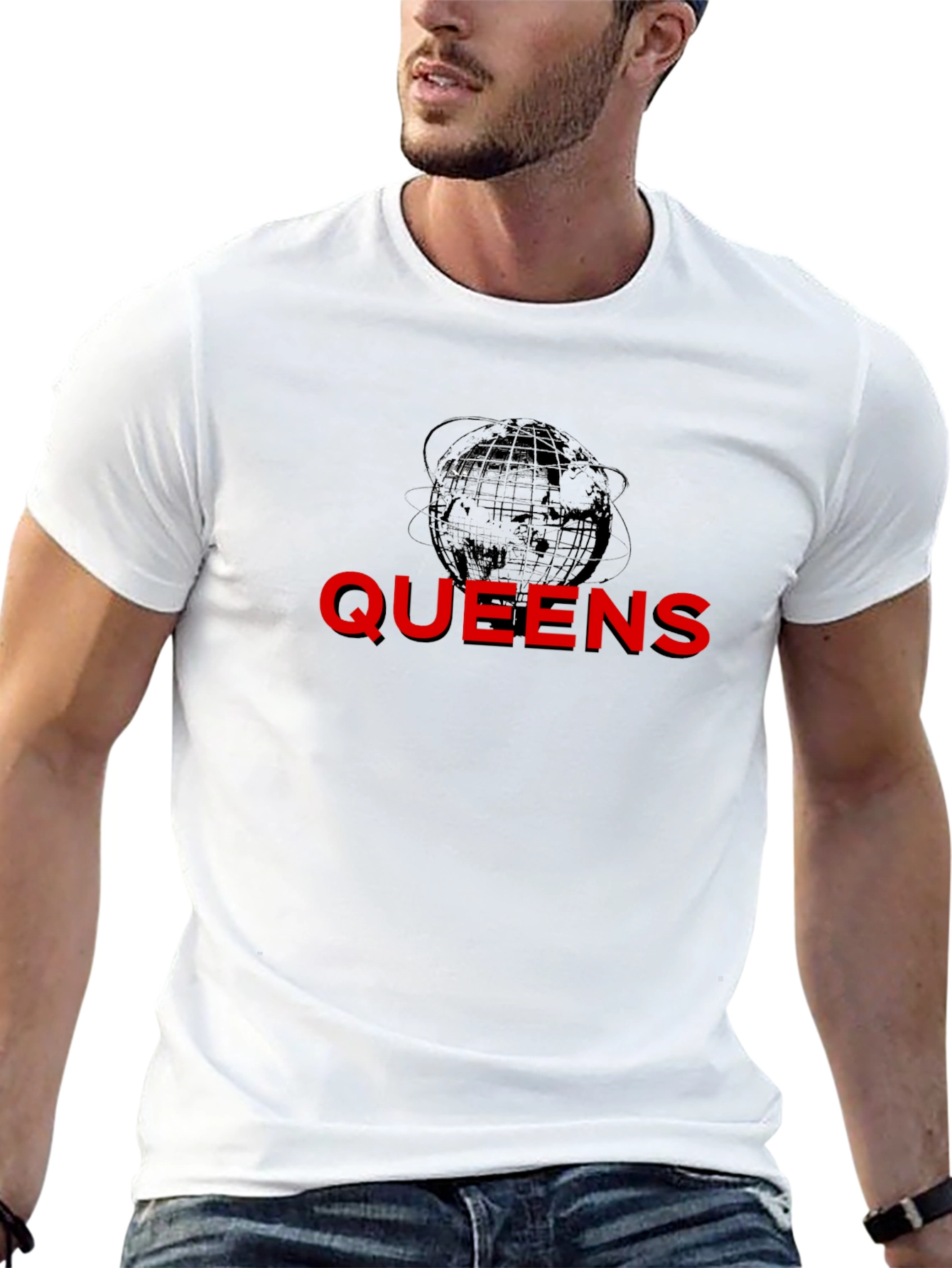 Queens Globe Graphic T-Shirt - Black