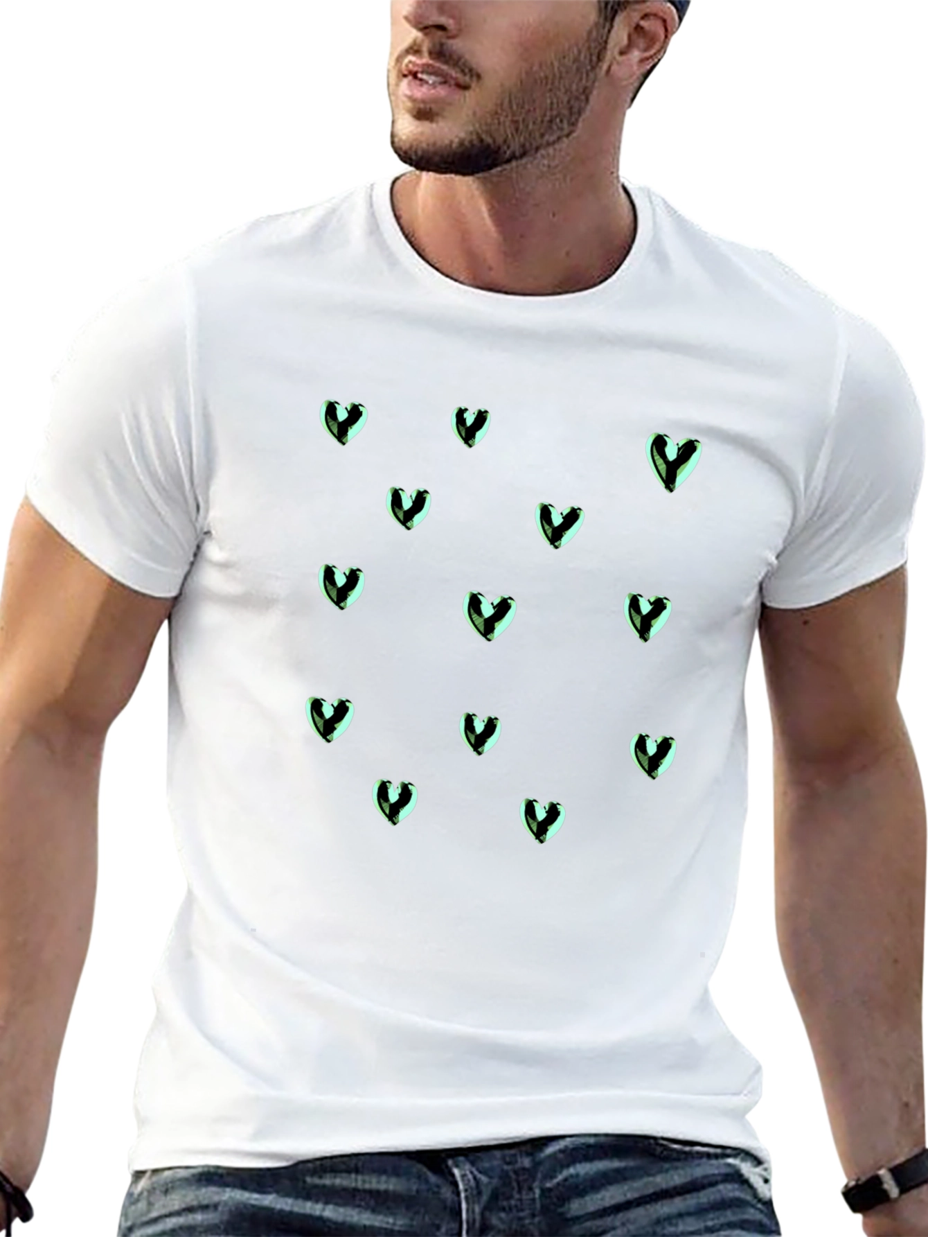 Heart Pattern T-Shirt - Stylish & Comfortable
