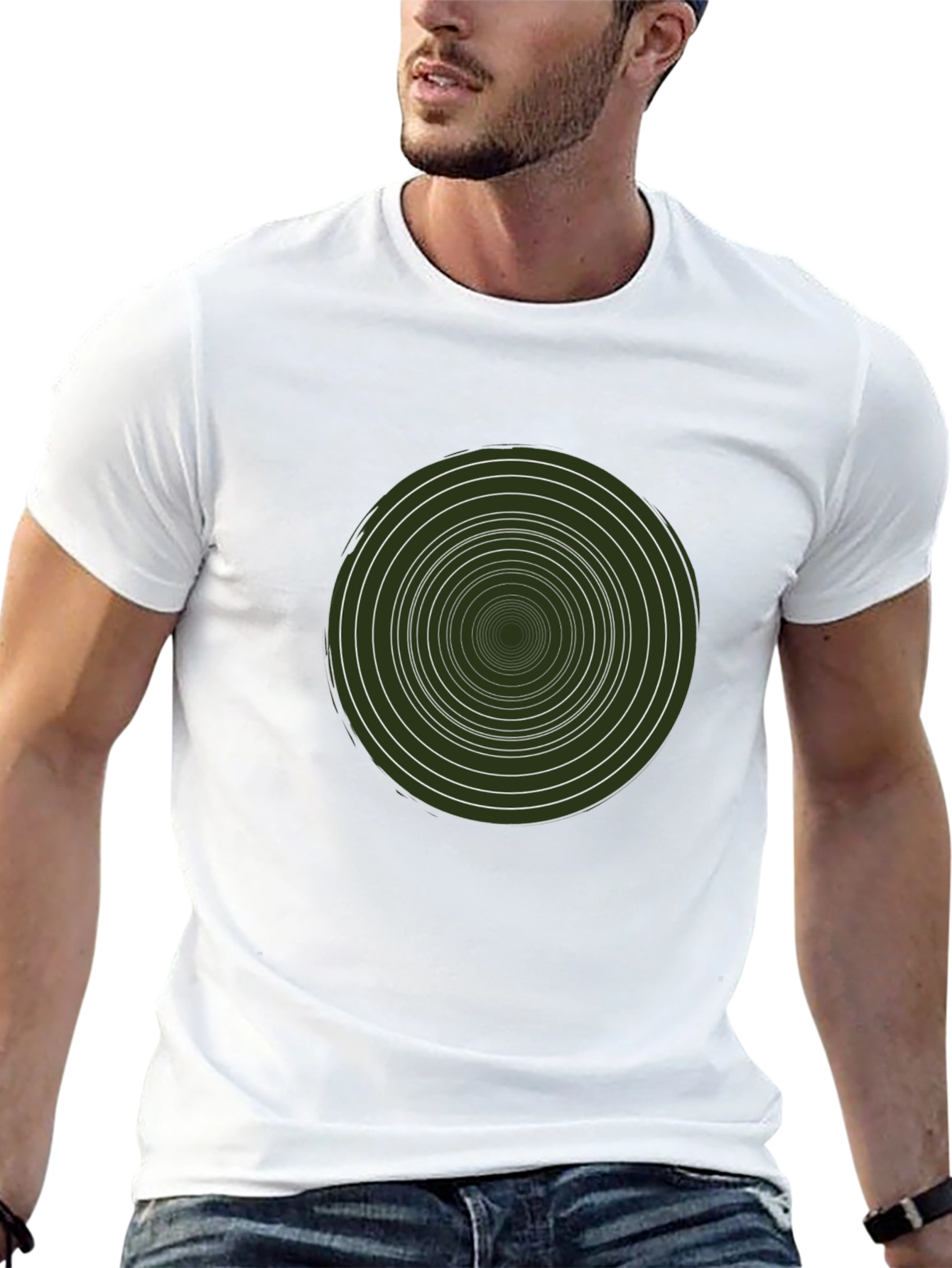 Hypnotic Circle Graphic Tee - Modern Style