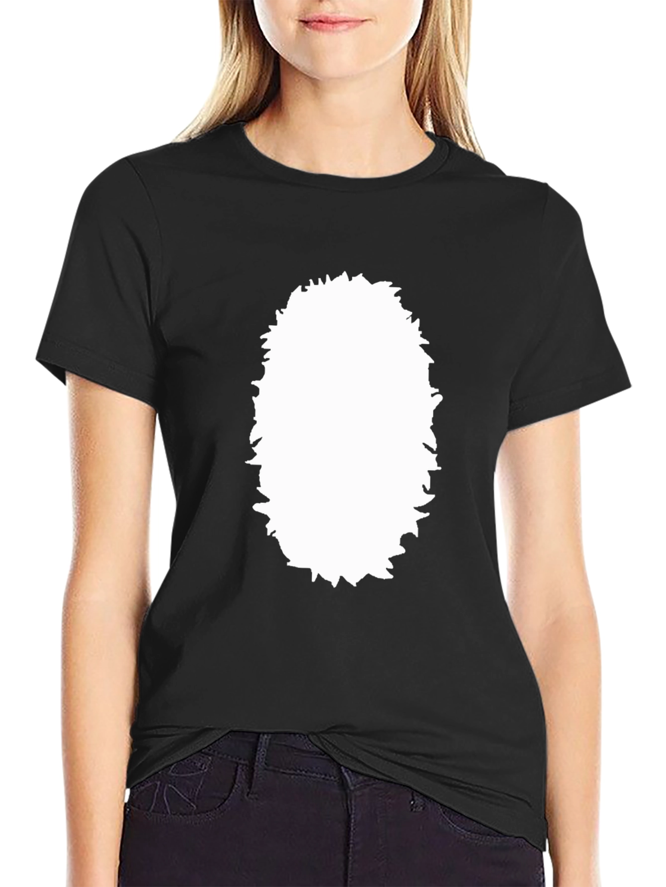 Black Graphic Tee with Custom Print Area
