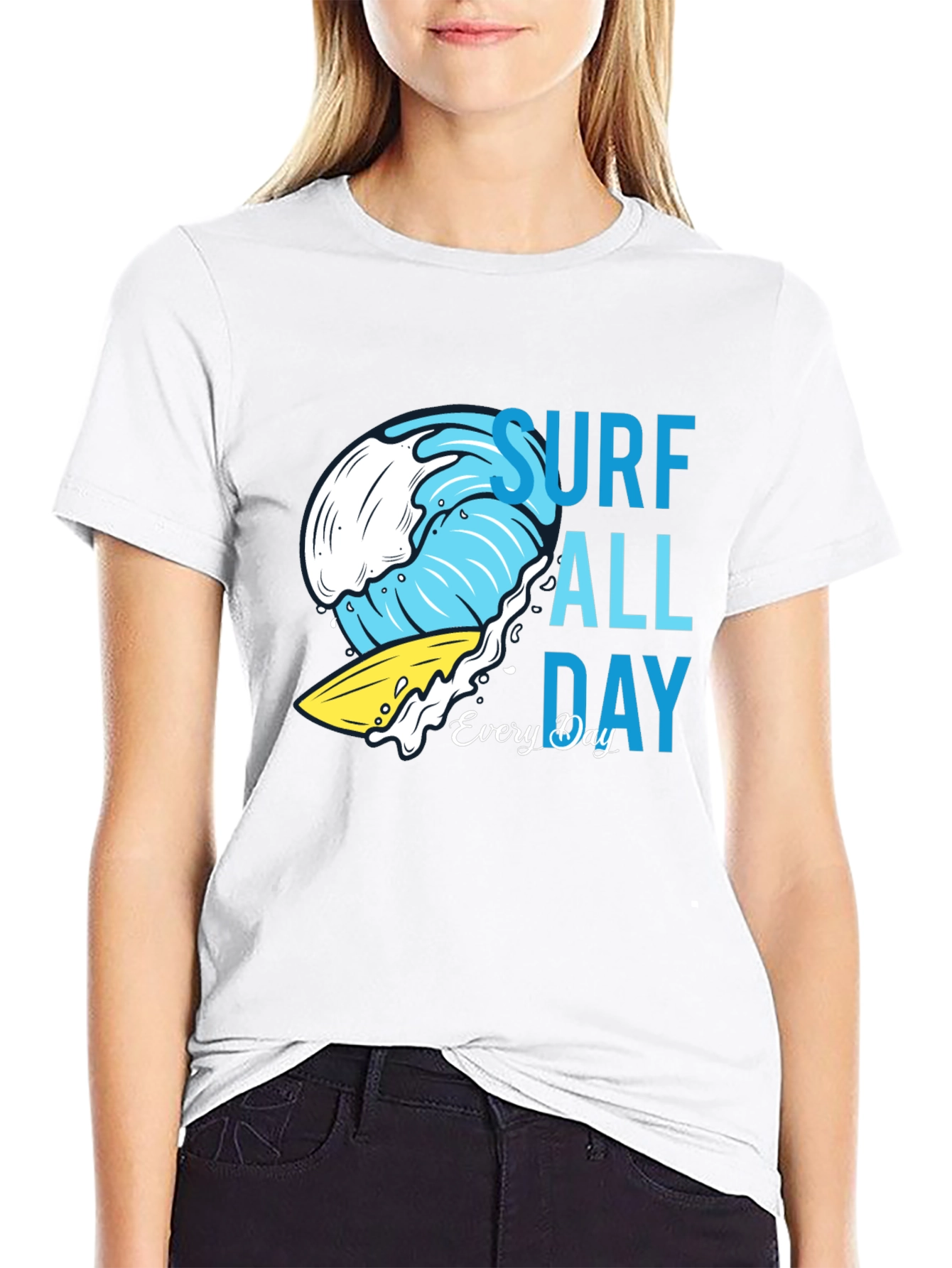 Surf All Day T-Shirt - Cool Wave Design