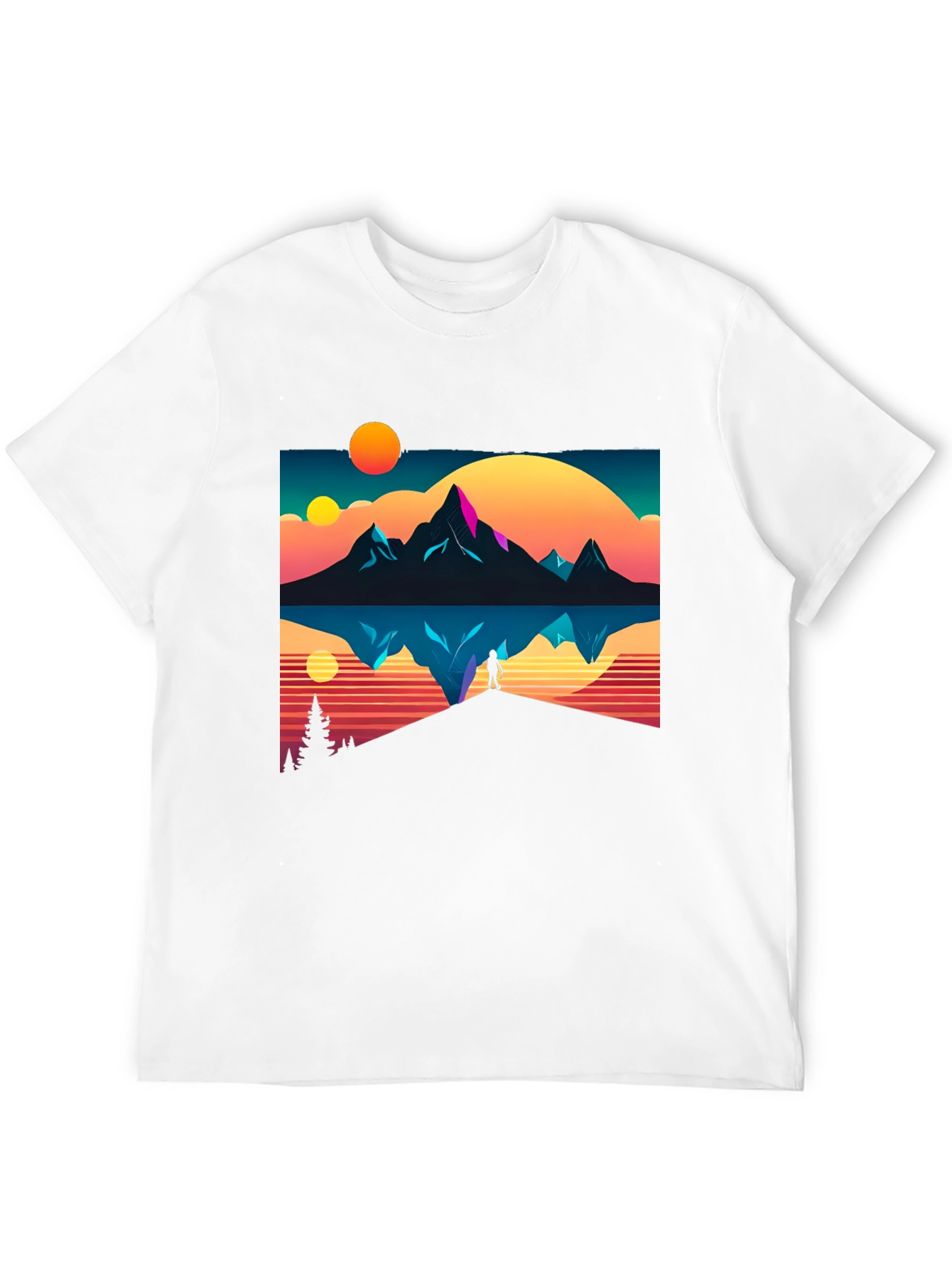 Retro Mountain Reflection Graphic Tee