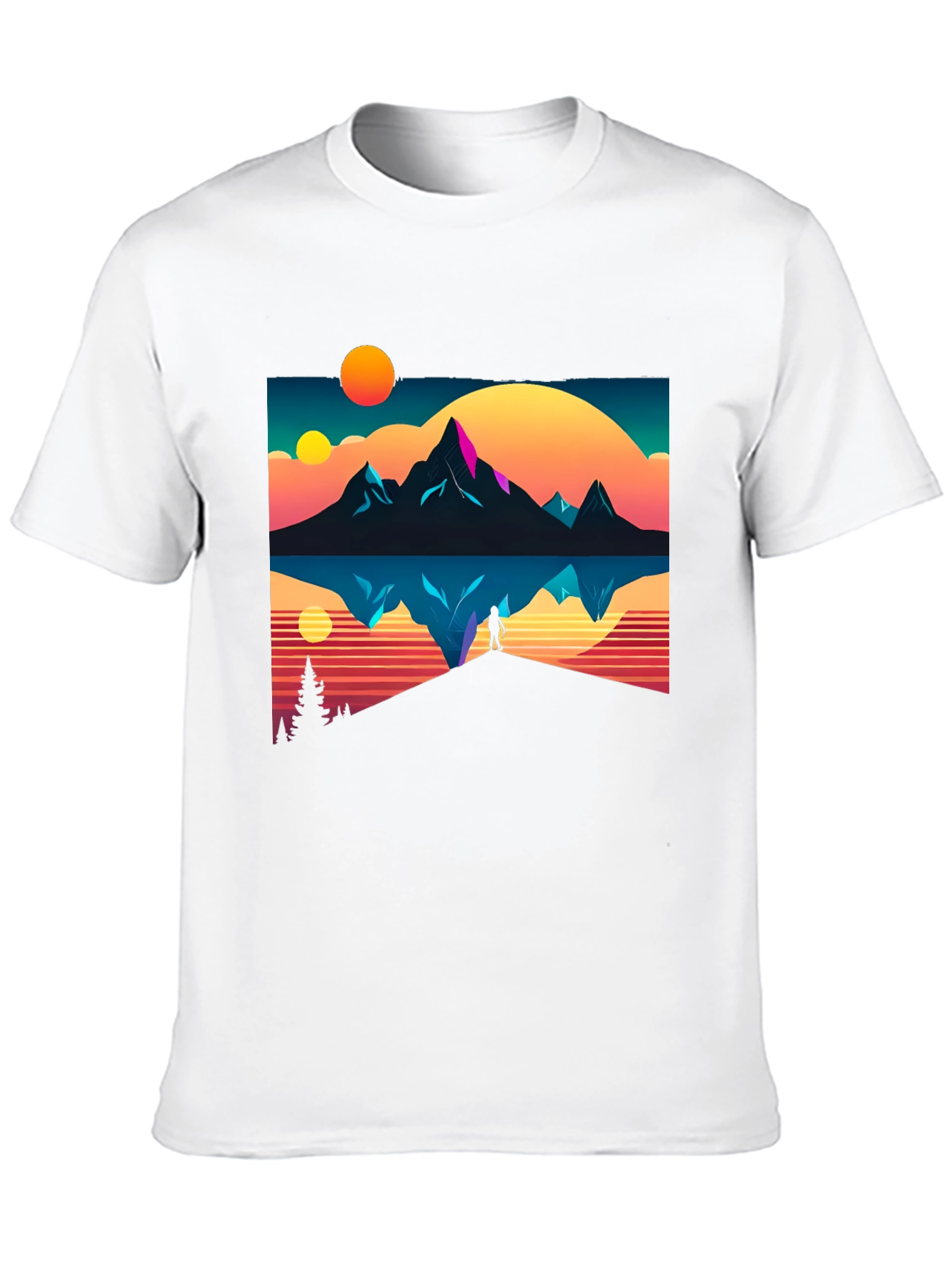 Retro Mountain Reflection Graphic Tee