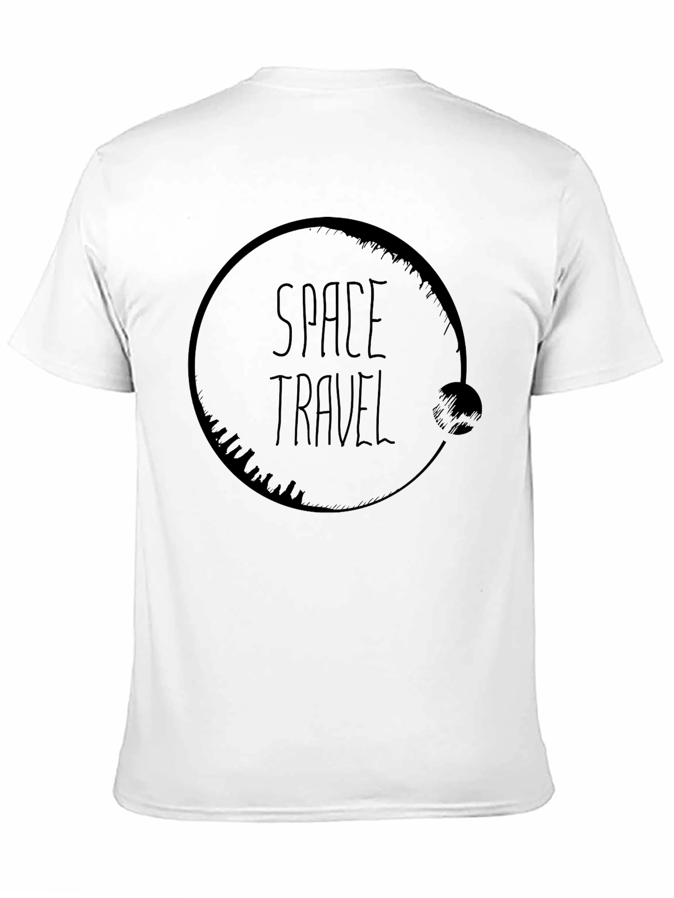 Space Travel Graphic Tee - Modern Black T-Shirt