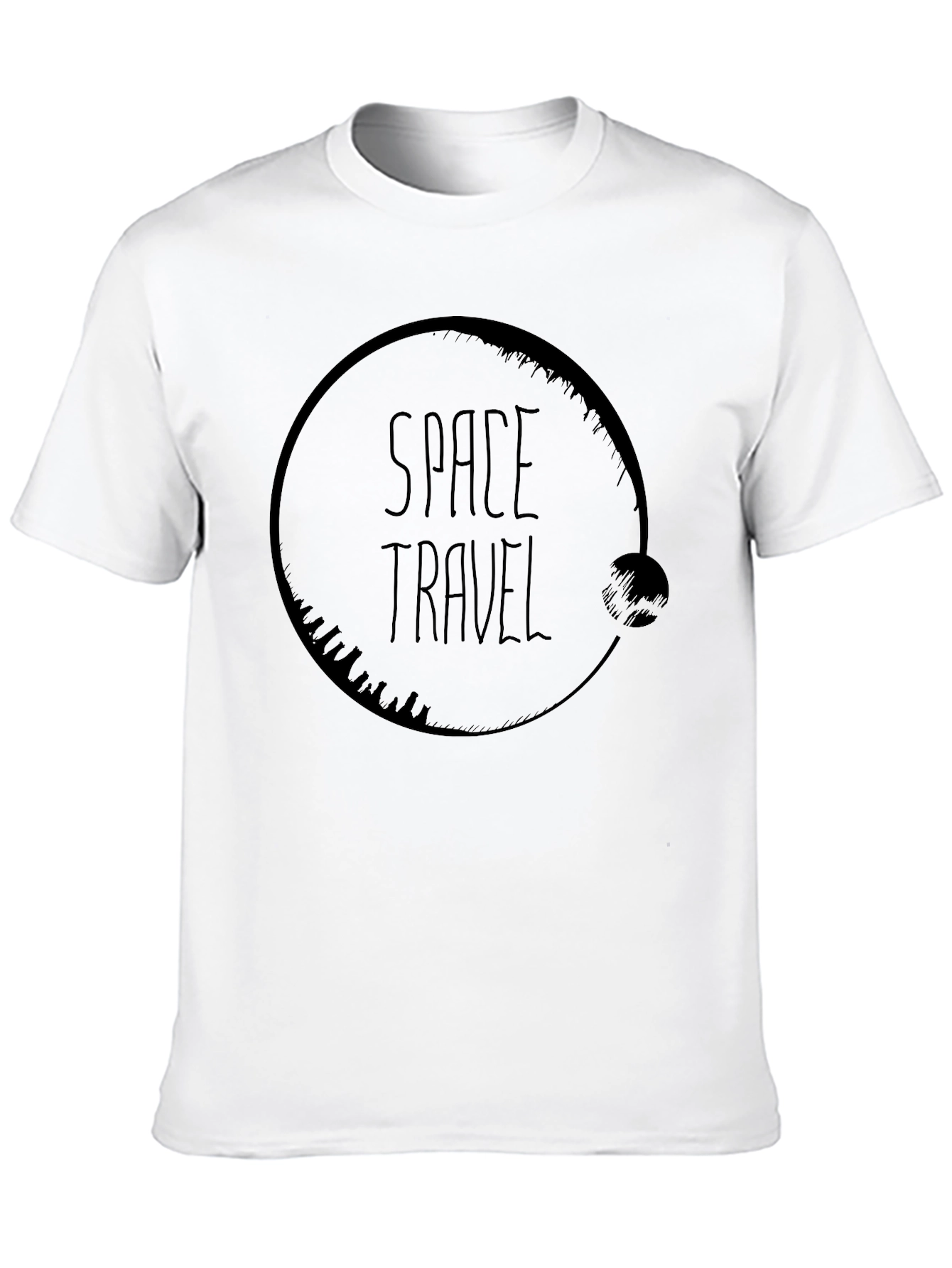Space Travel Graphic Tee - Modern Black T-Shirt