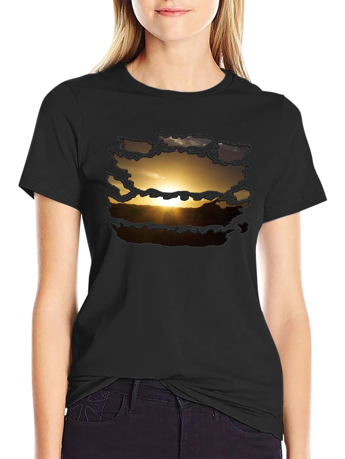 Sunset Graphic Print Mens T-Shirt