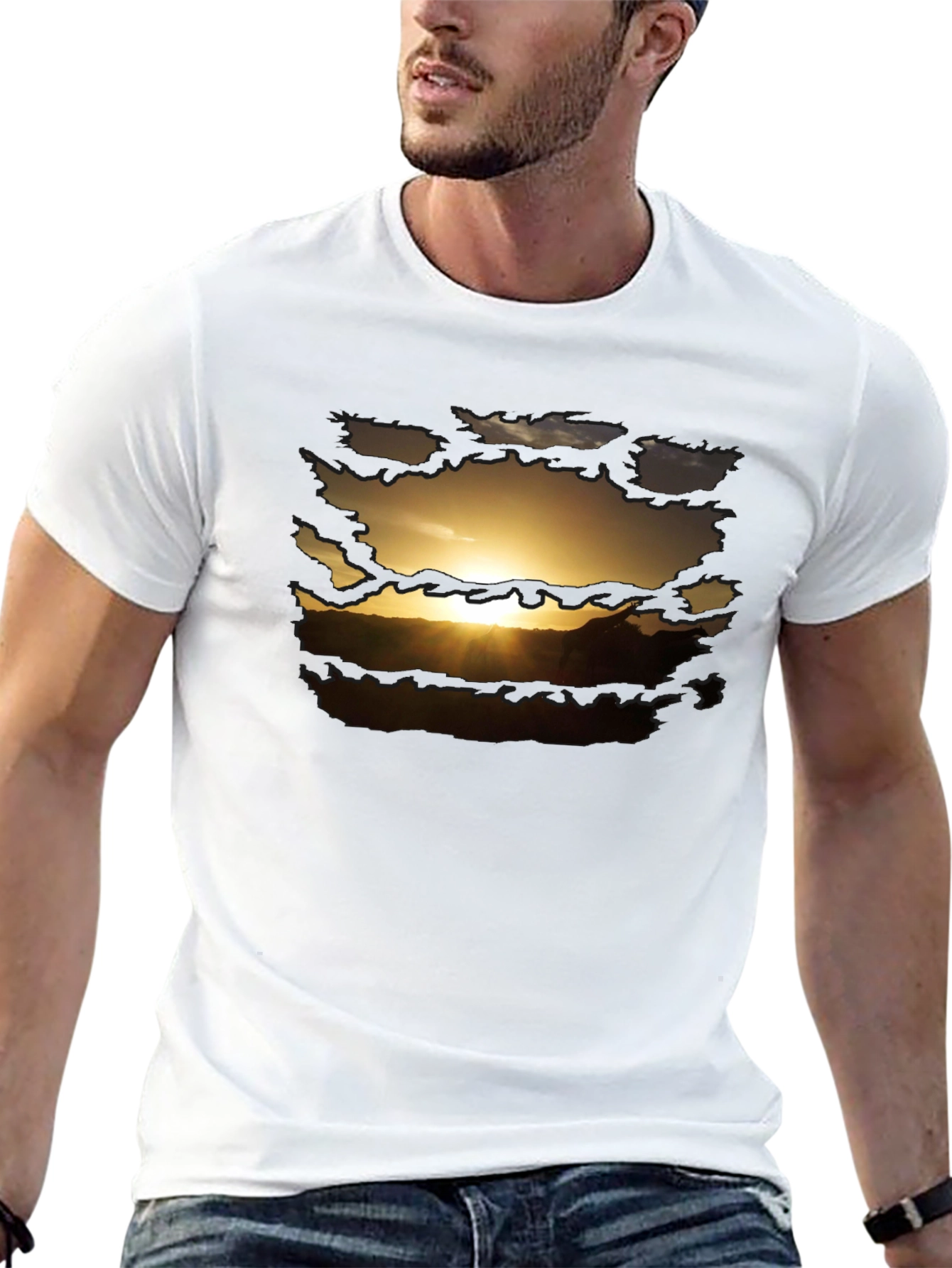 Sunset Graphic Print Mens T-Shirt