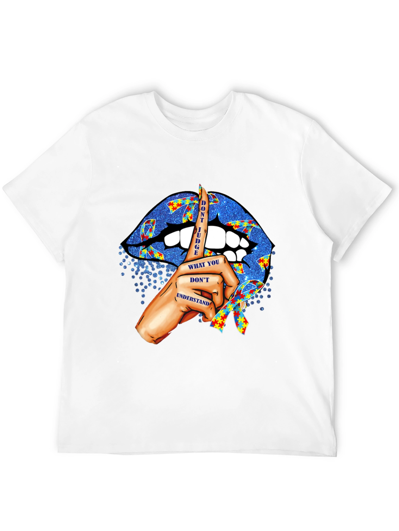 Autism Awareness Lips T-Shirt - Dont Judge