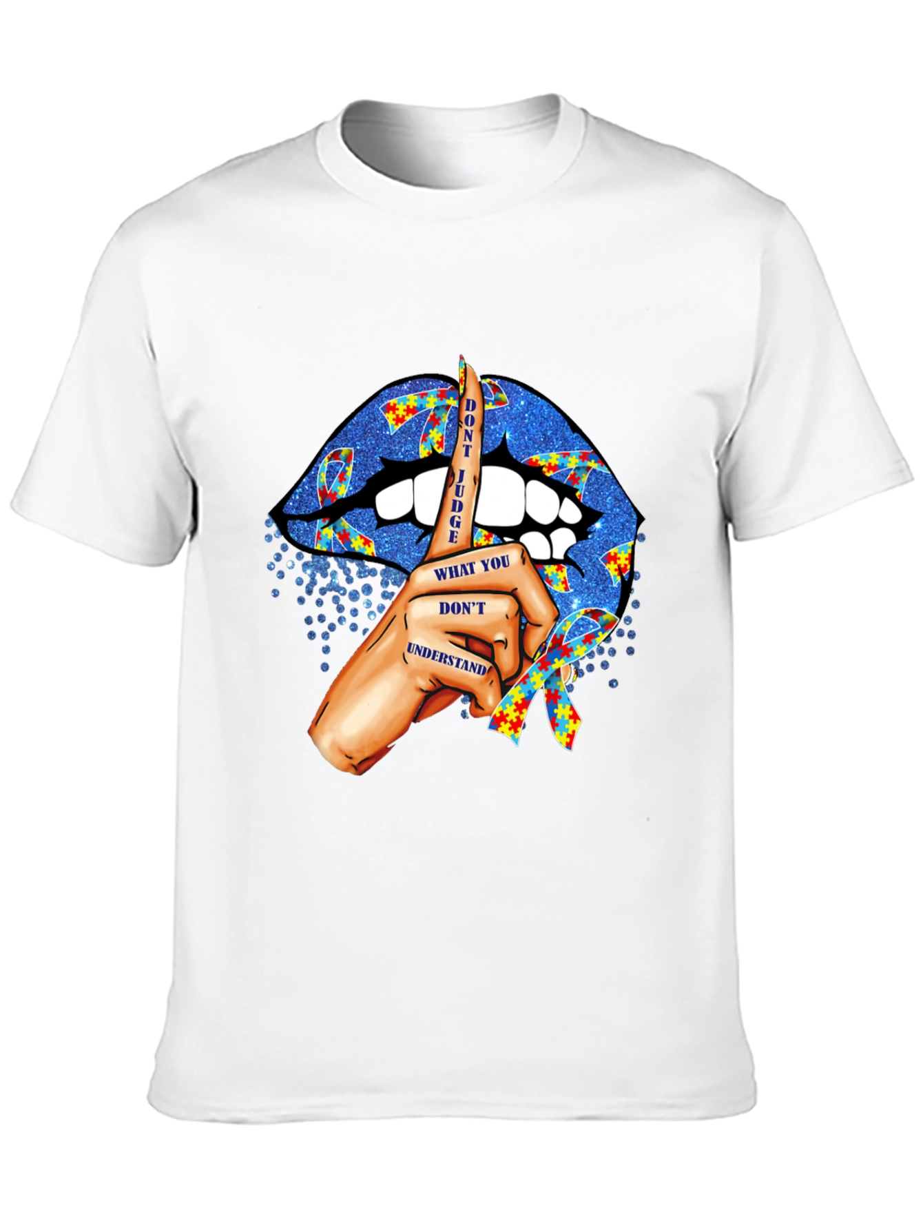Autism Awareness Lips T-Shirt - Dont Judge