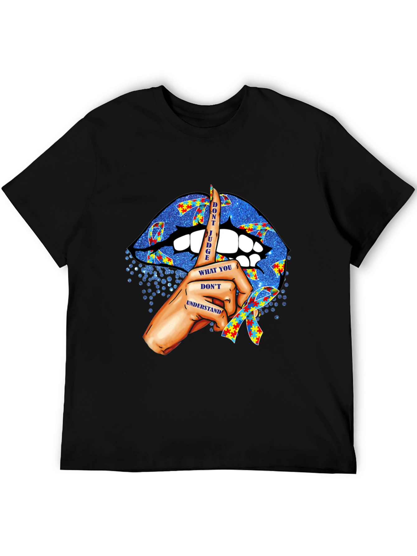 Autism Awareness Lips T-Shirt - Dont Judge