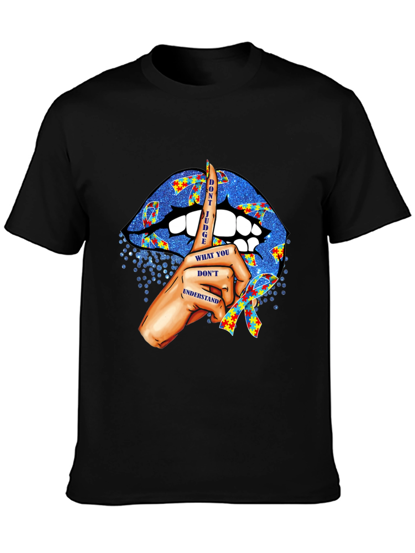 Autism Awareness Lips T-Shirt - Dont Judge