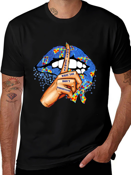 Autism Awareness Lips T-Shirt - Dont Judge