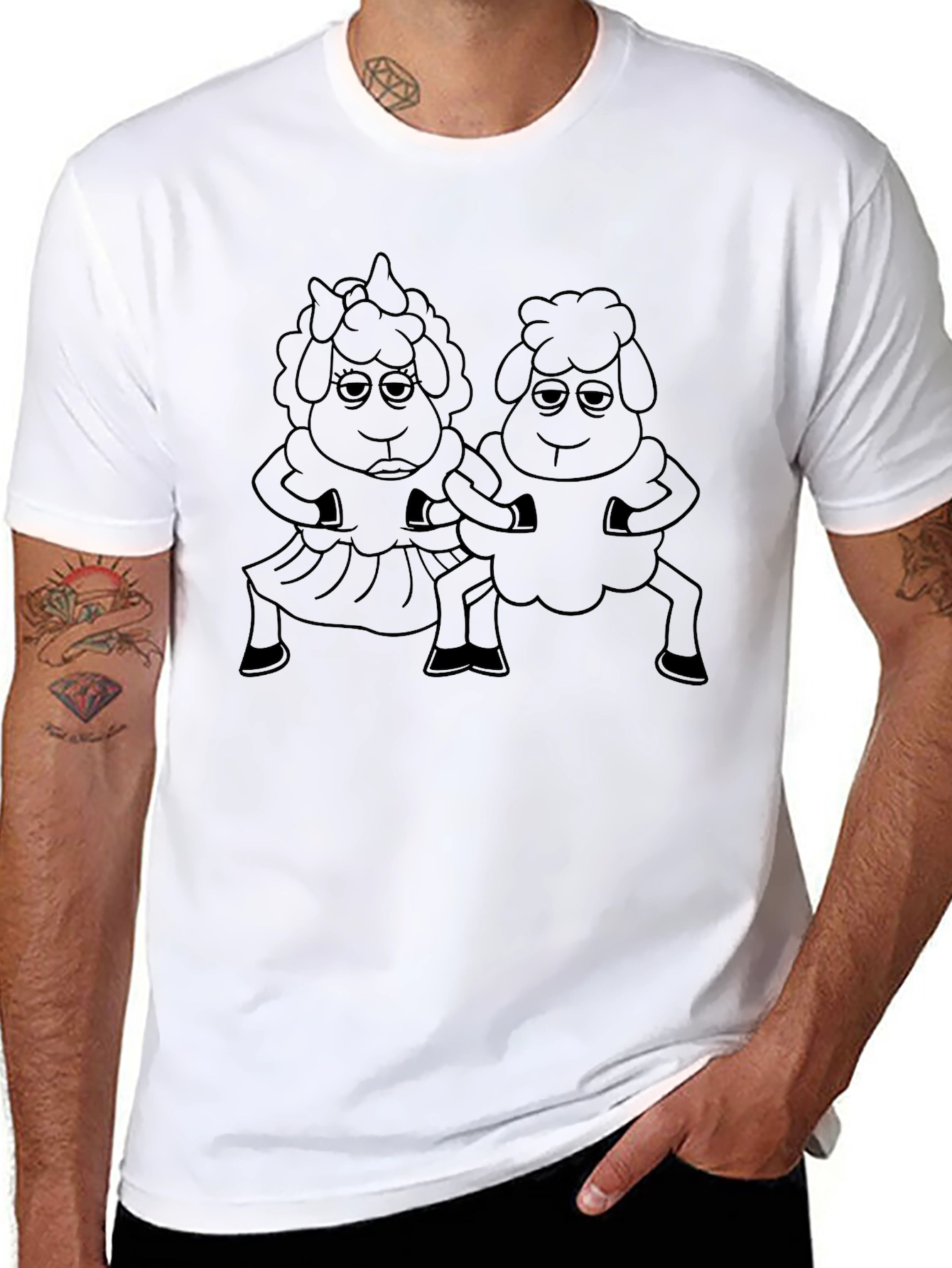Funny Sheep T-Shirt - Cartoon Animal Graphic Tee