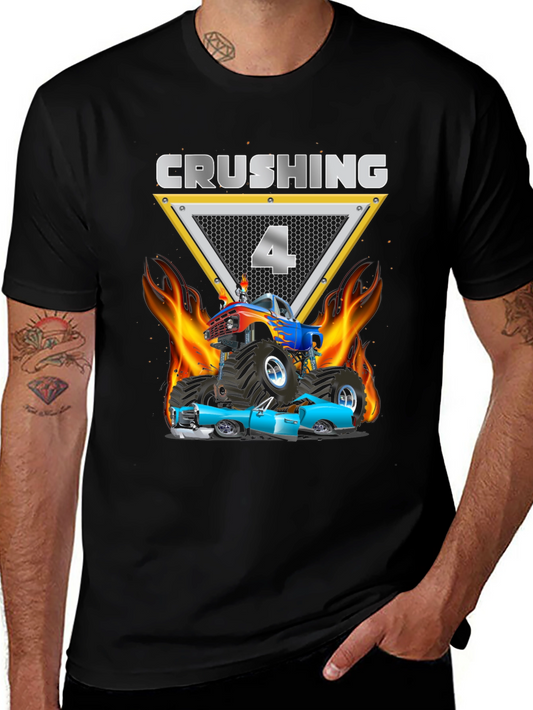 Crushing 4th Birthday Monster Truck T-Shirt