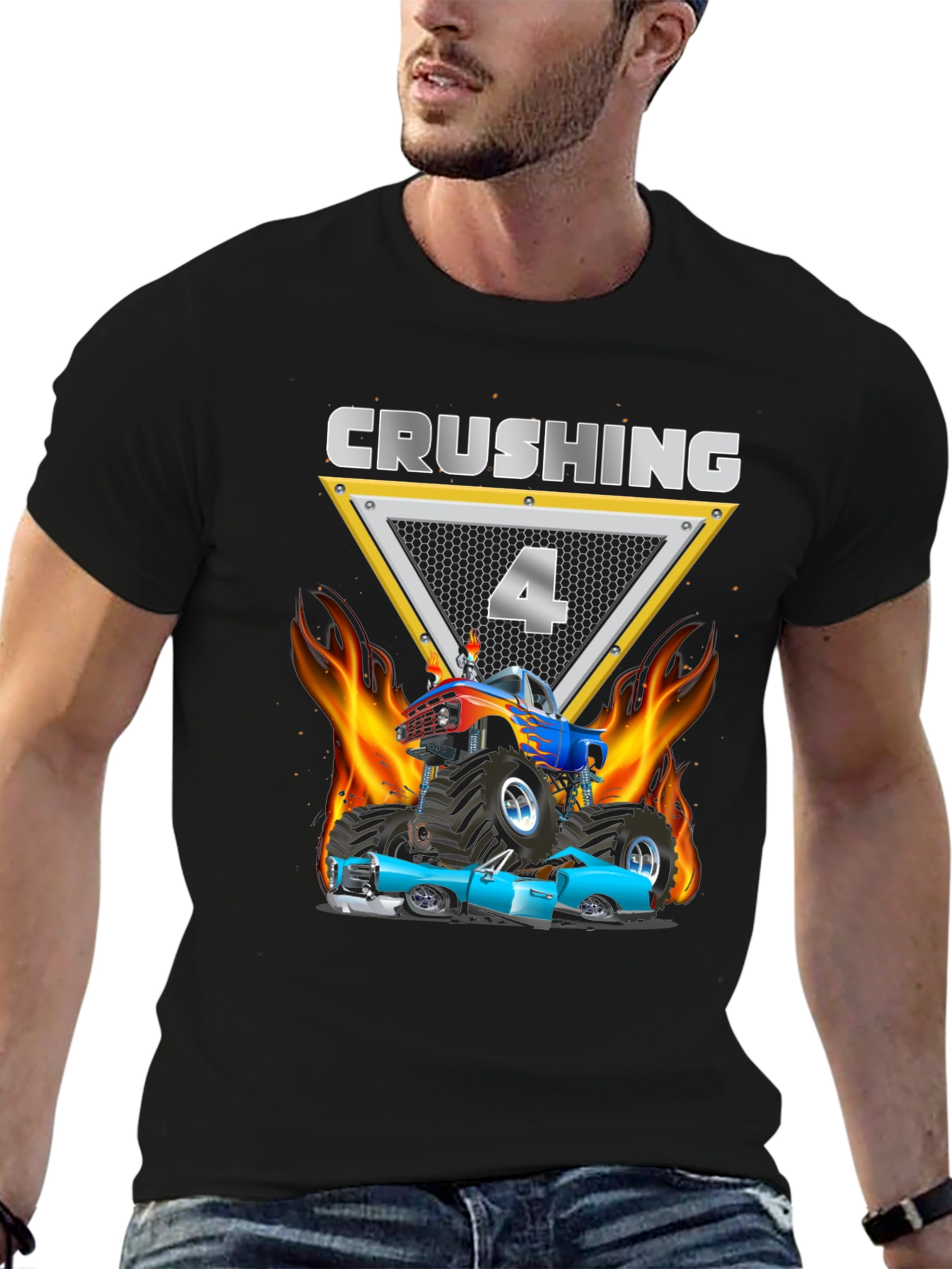 Crushing 4th Birthday Monster Truck T-Shirt
