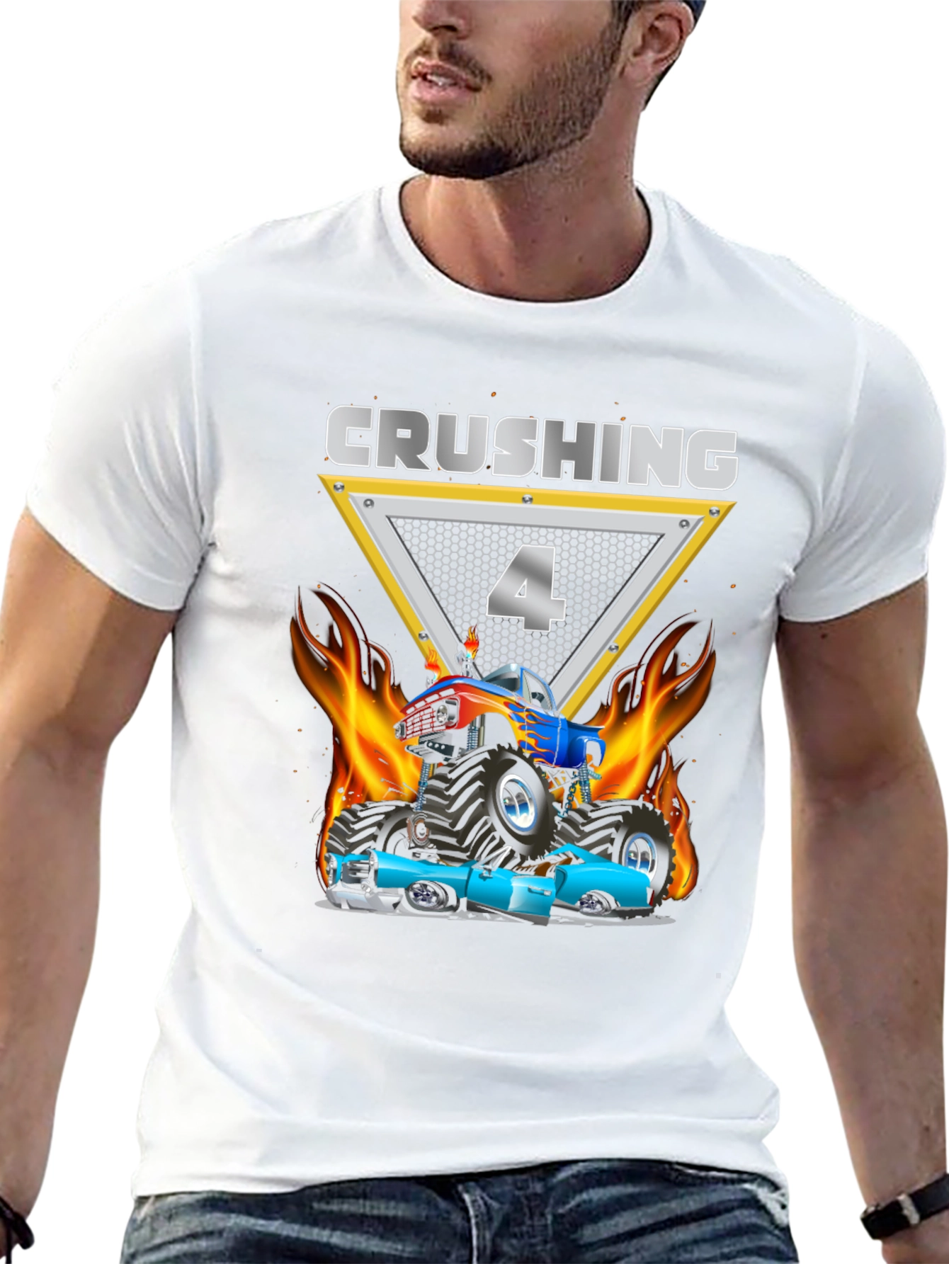 Crushing 4th Birthday Monster Truck T-Shirt