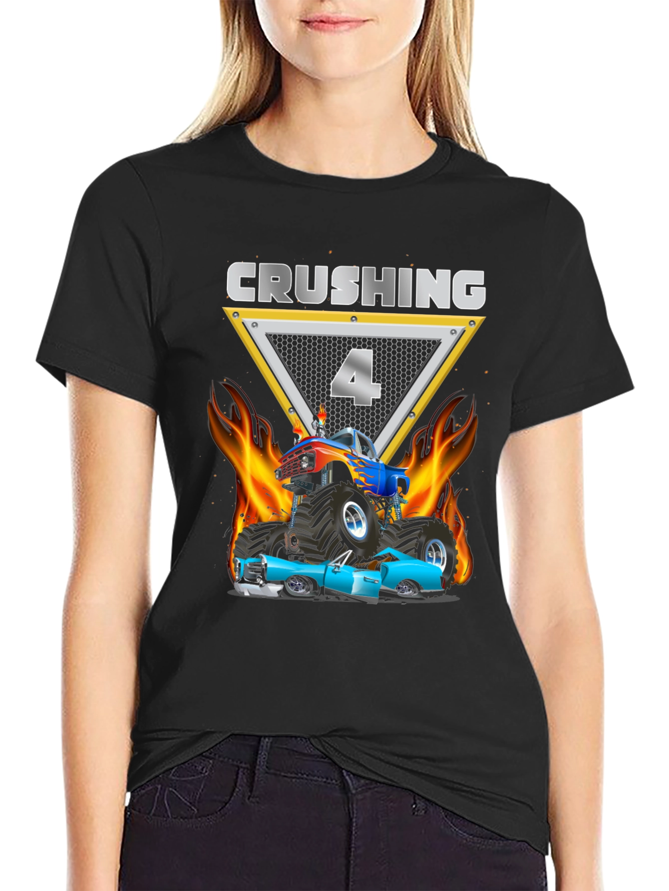 Crushing 4th Birthday Monster Truck T-Shirt