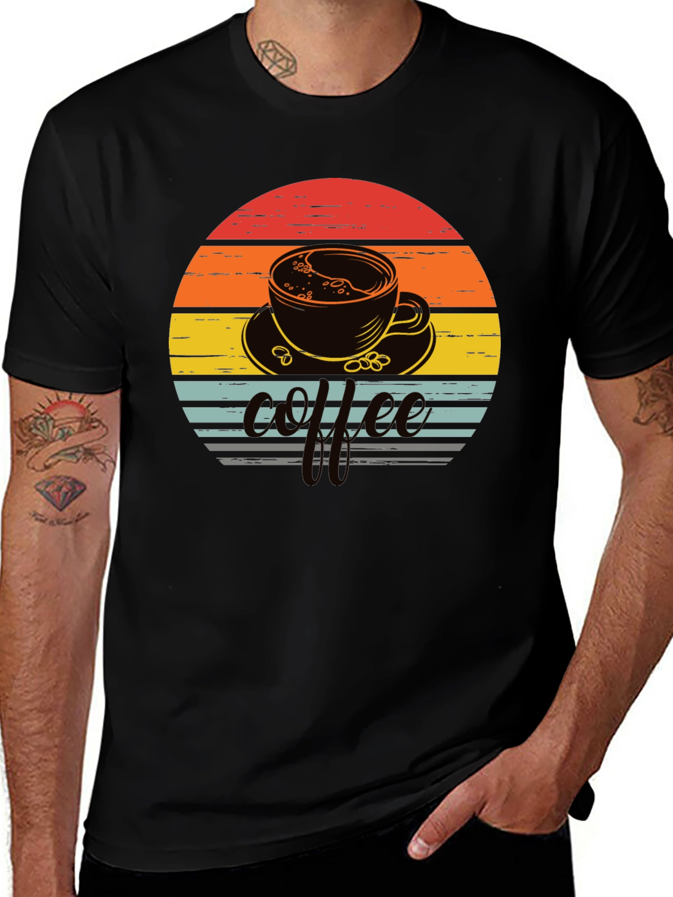 Retro Coffee Sunset Graphic Tee