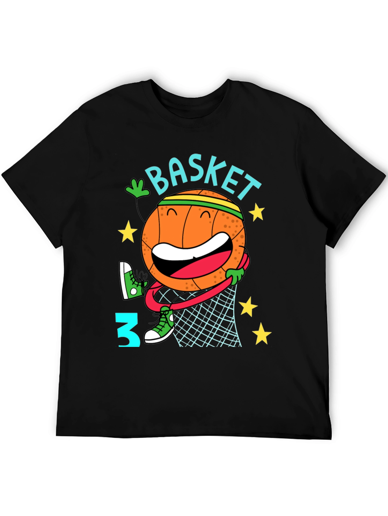 Basketball Cartoon Graphic T-Shirt