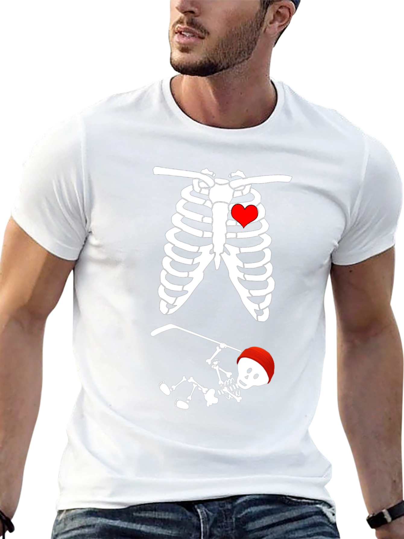 Skeleton Hockey Player T-Shirt