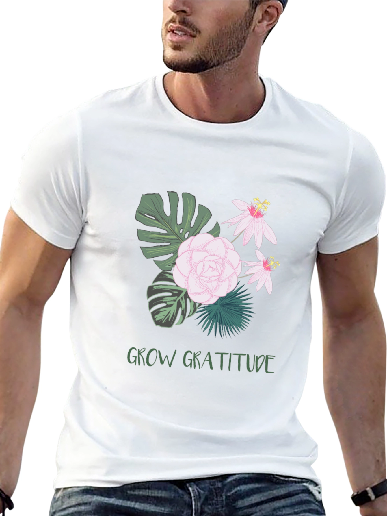 Grow Gratitude Graphic Tee - Stylish Black Shirt