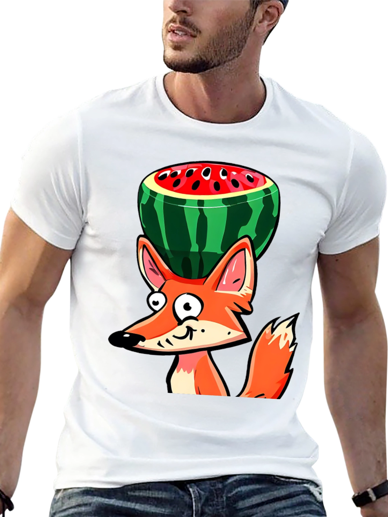 Funny Fox Watermelon Graphic Tee
