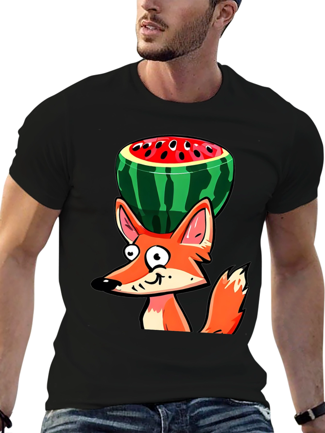 Funny Fox Watermelon Graphic Tee