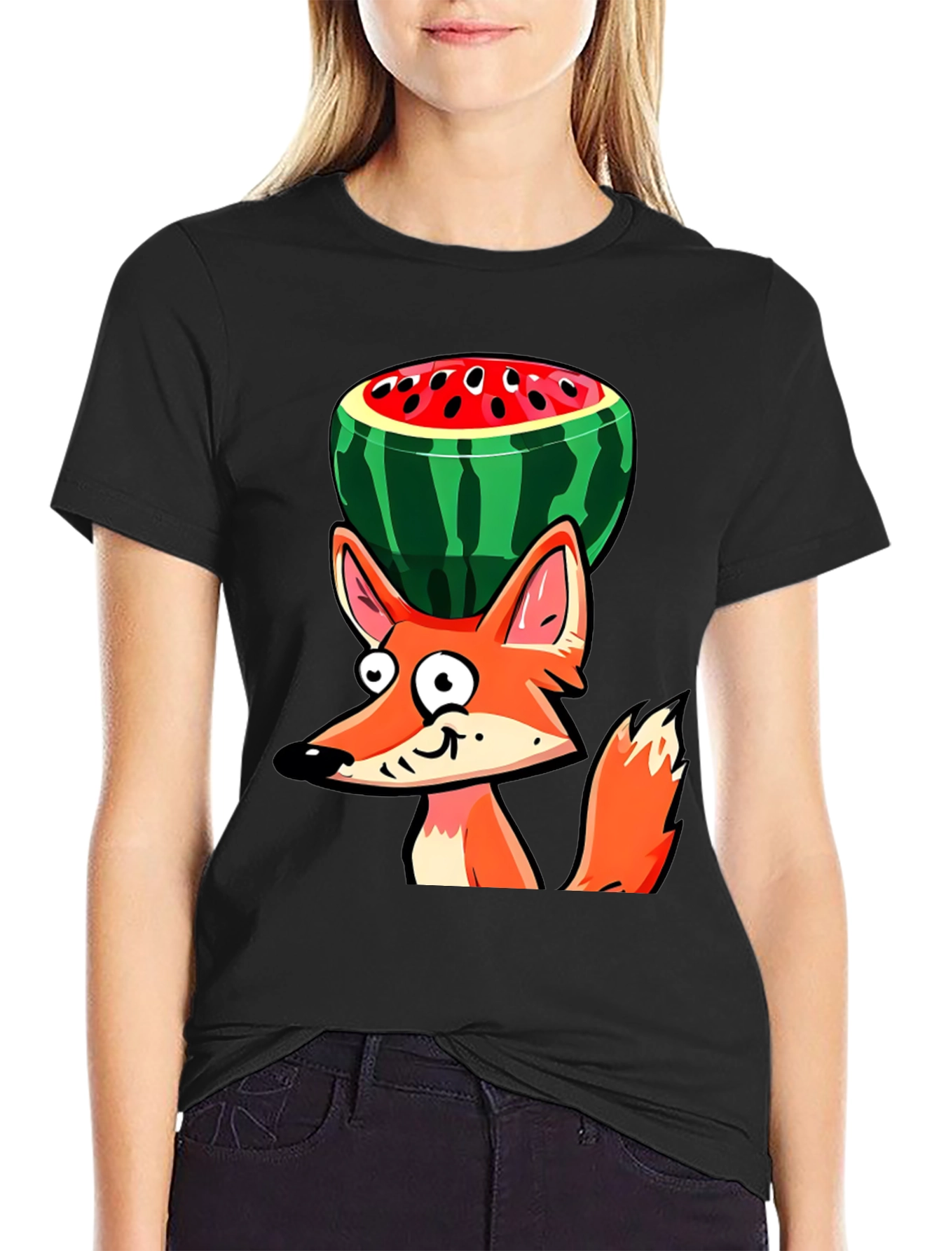 Funny Fox Watermelon Graphic Tee