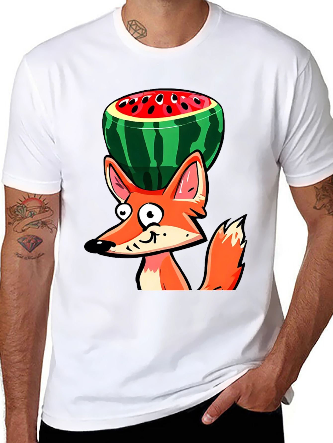 Funny Fox Watermelon Graphic Tee