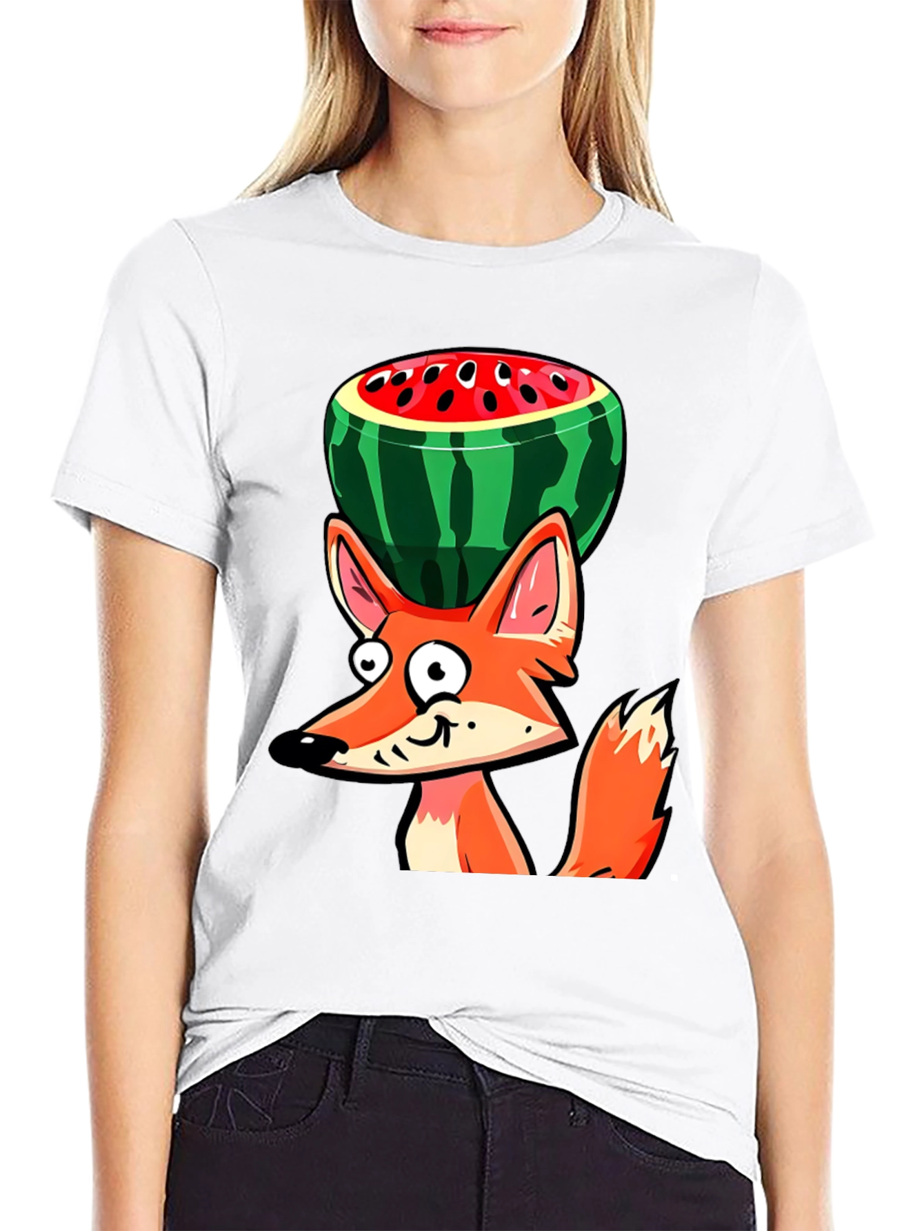 Funny Fox Watermelon Graphic Tee
