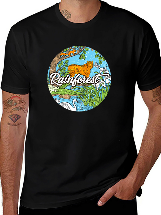 Rainforest Tiger Graphic Tee - Nature Lover T-Shirt