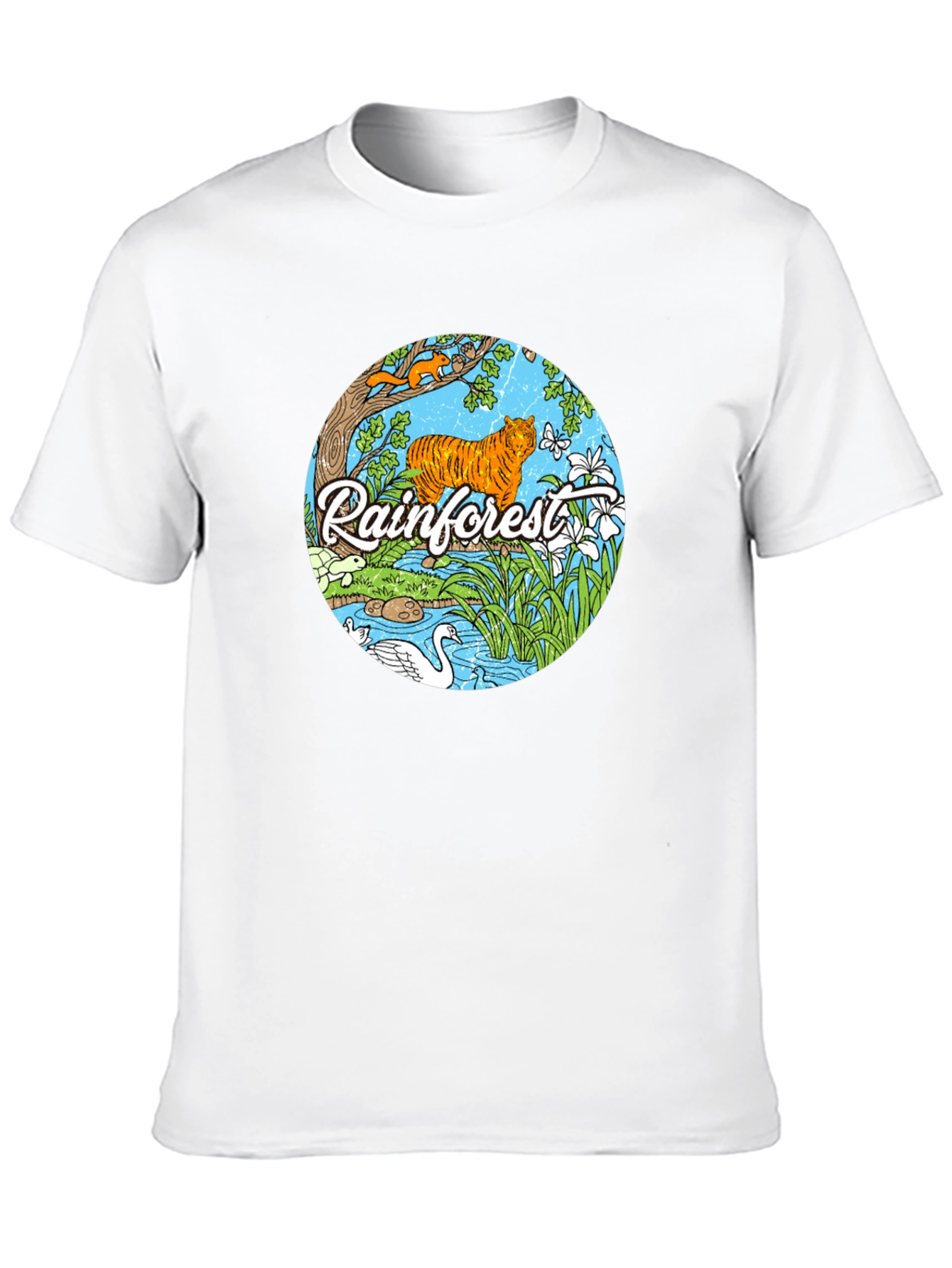 Rainforest Tiger Graphic Tee - Nature Lover T-Shirt