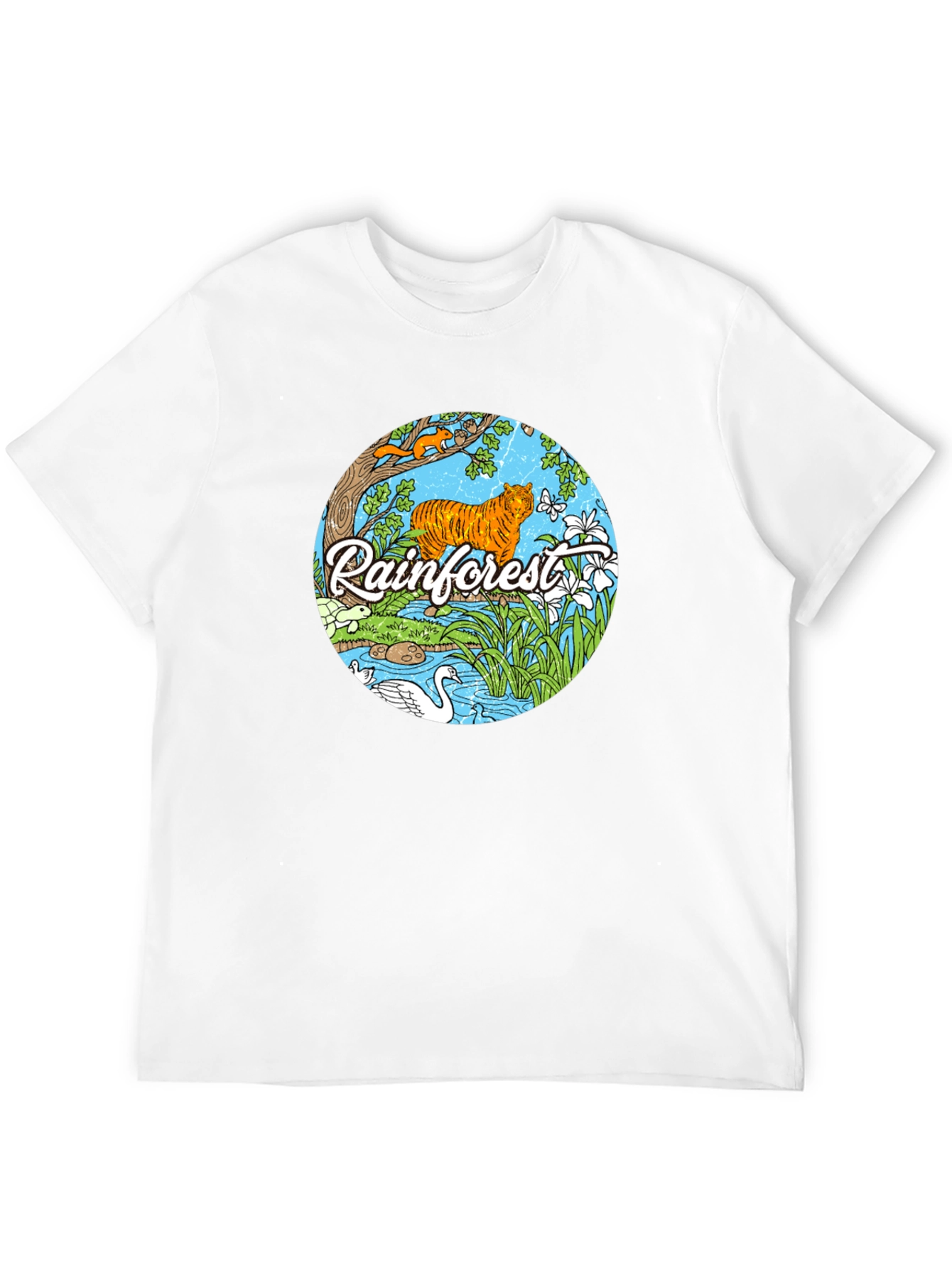 Rainforest Tiger Graphic Tee - Nature Lover T-Shirt