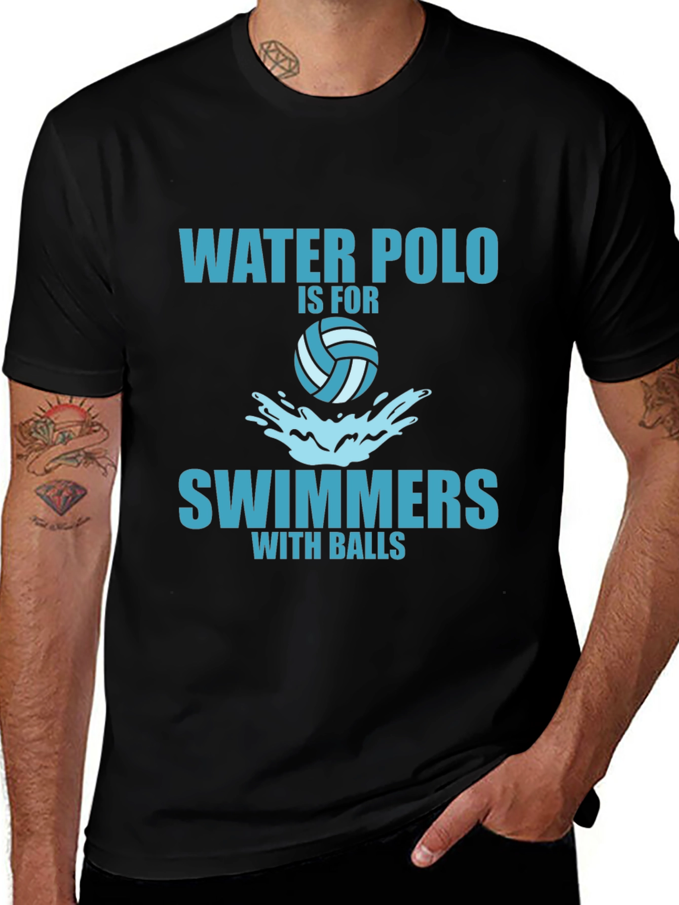Water Polo Swimmers with Balls Graphic Tee
