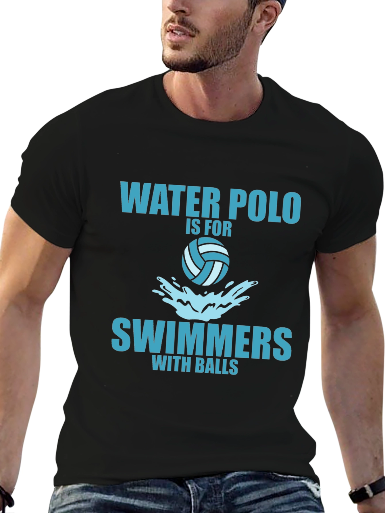 Water Polo Swimmers with Balls Graphic Tee