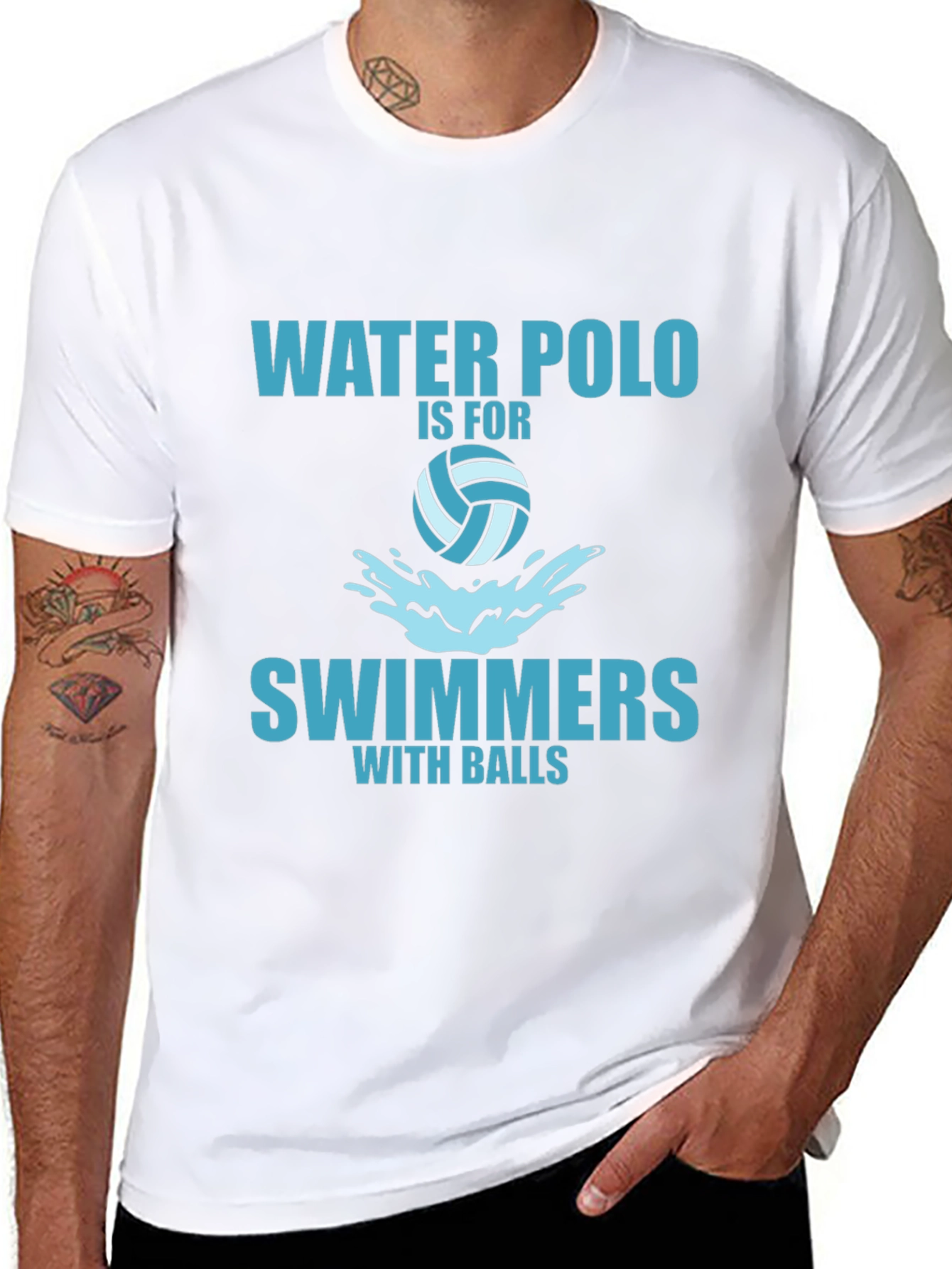 Water Polo Swimmers with Balls Graphic Tee