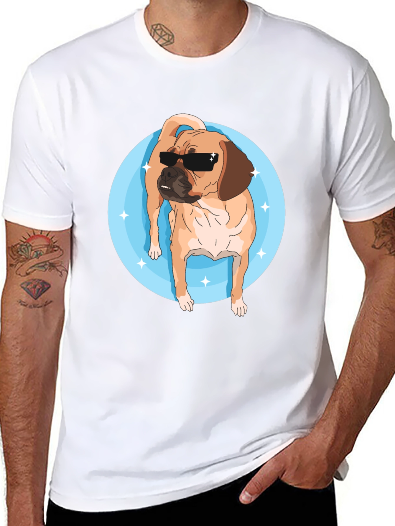 Cool Pug T-Shirt - Black Graphic Tee