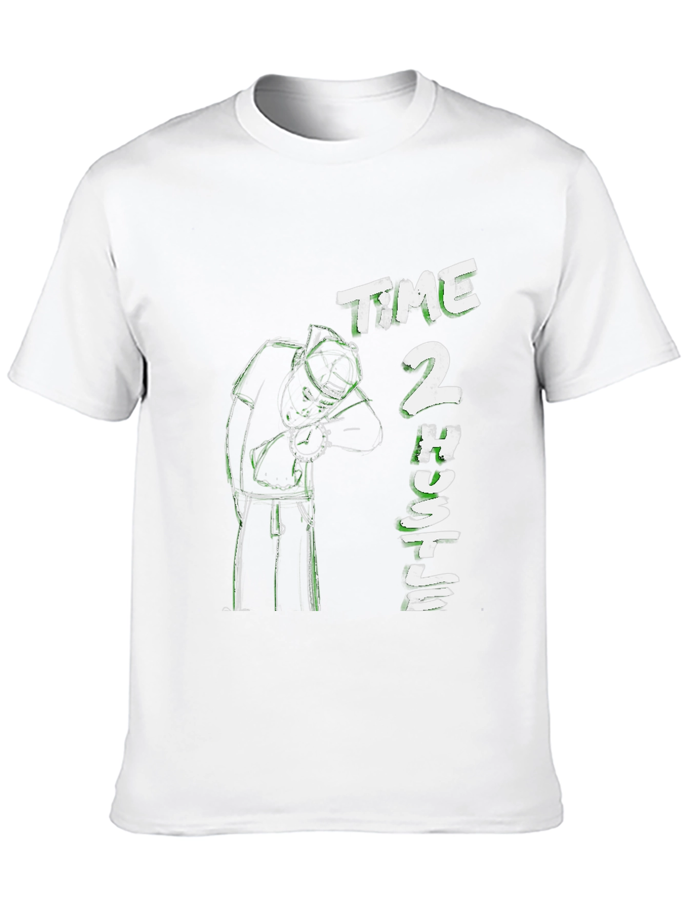 Time 2 Hustle Graphic Print Black T-Shirt