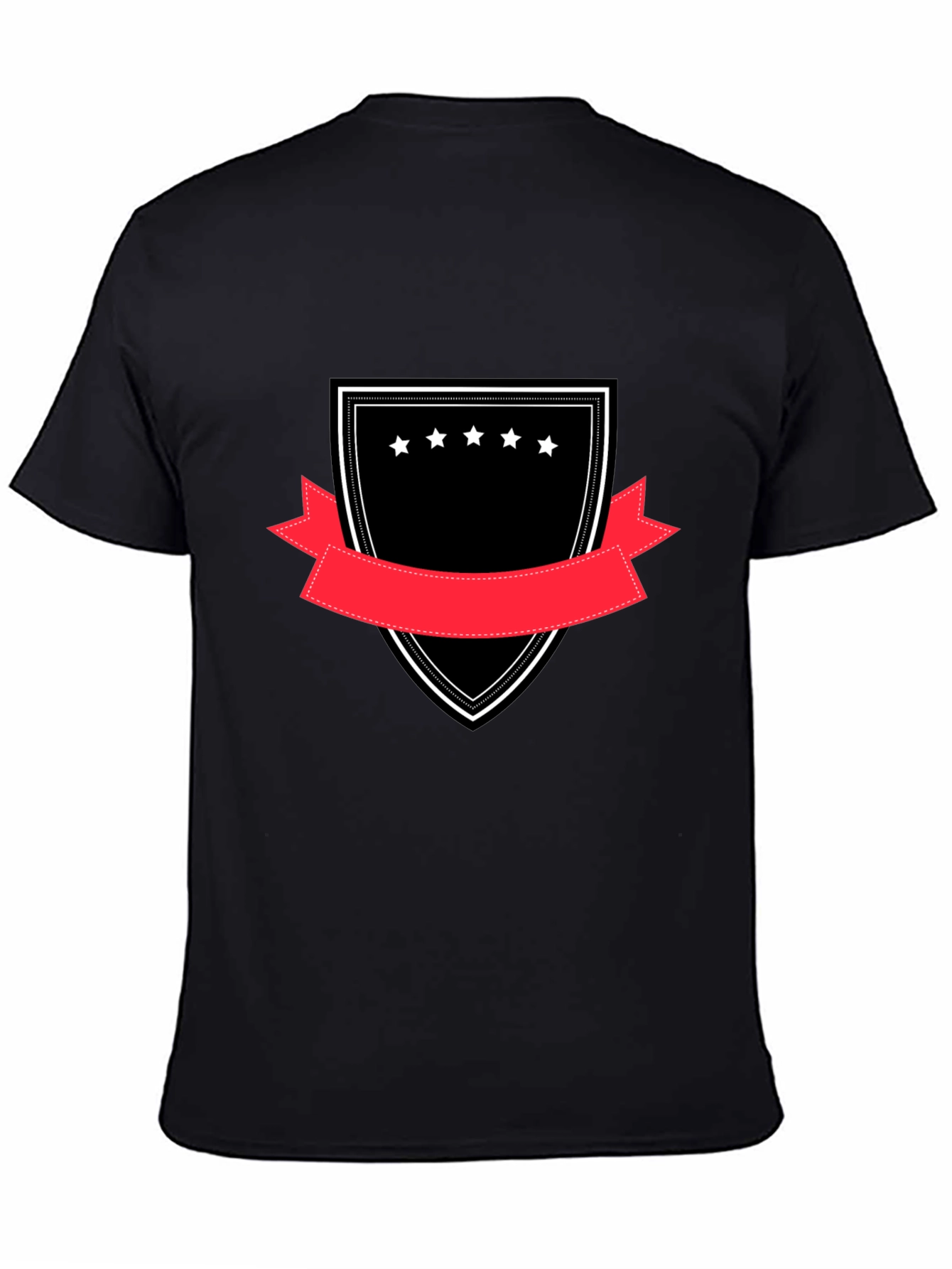 Embroidered Crest Graphic Tee - Black