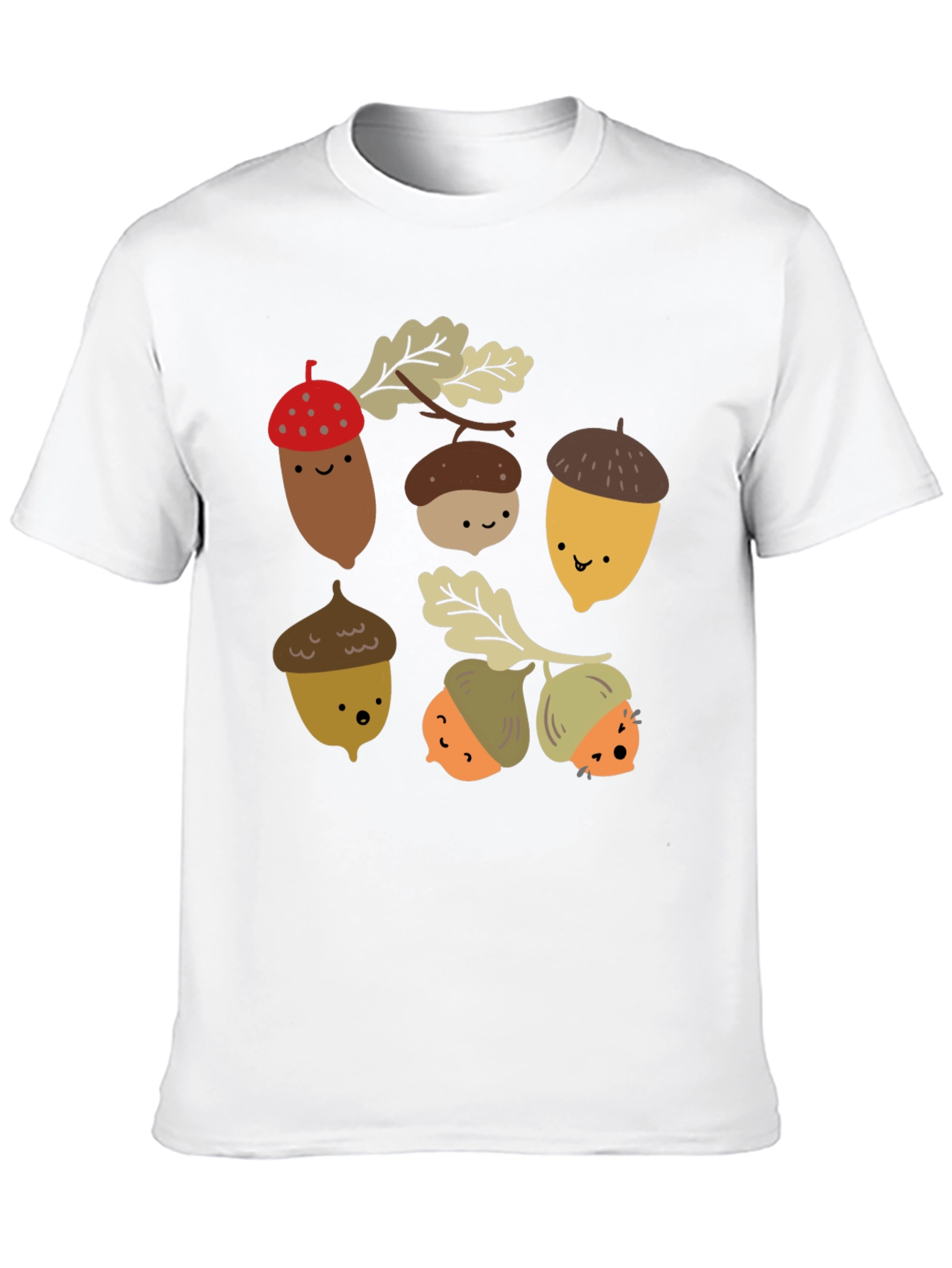 Cute Acorn Graphic Black T-Shirt
