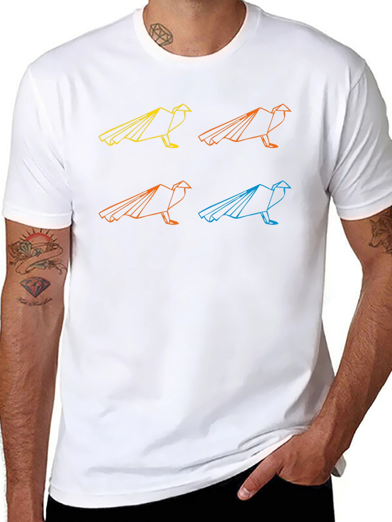 Geometric Raven Graphic T-Shirt