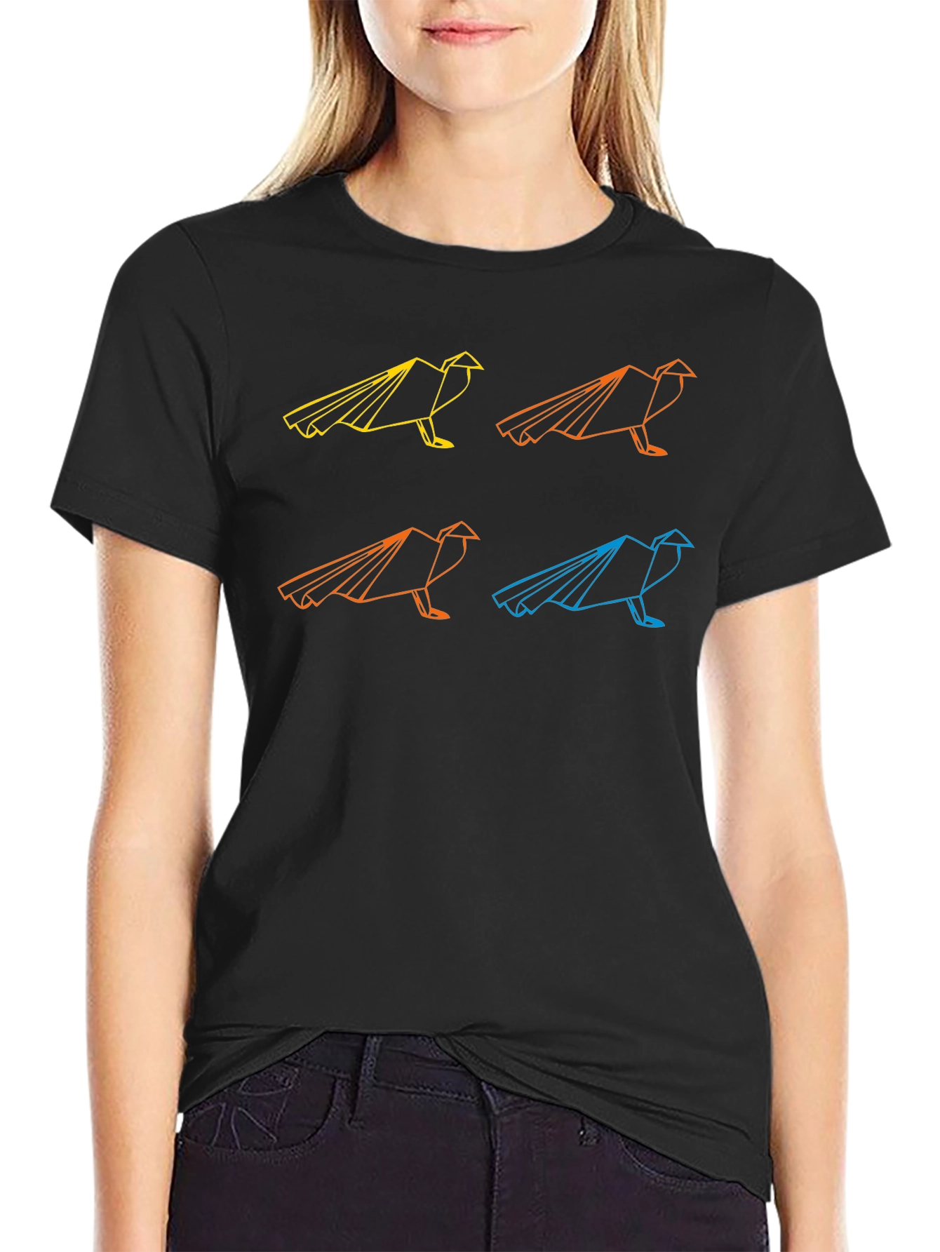 Geometric Raven Graphic T-Shirt