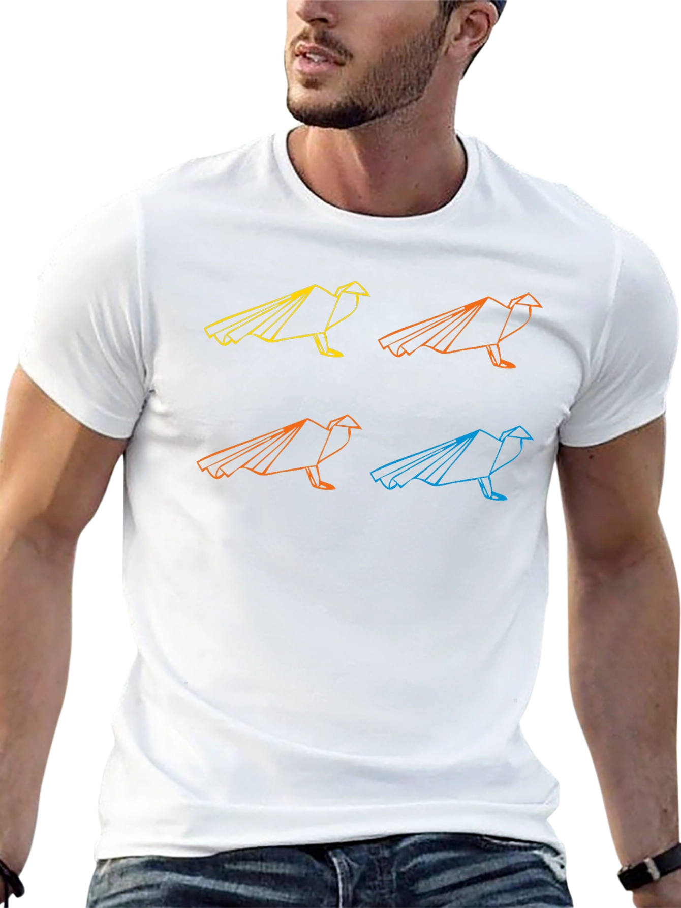 Geometric Raven Graphic T-Shirt