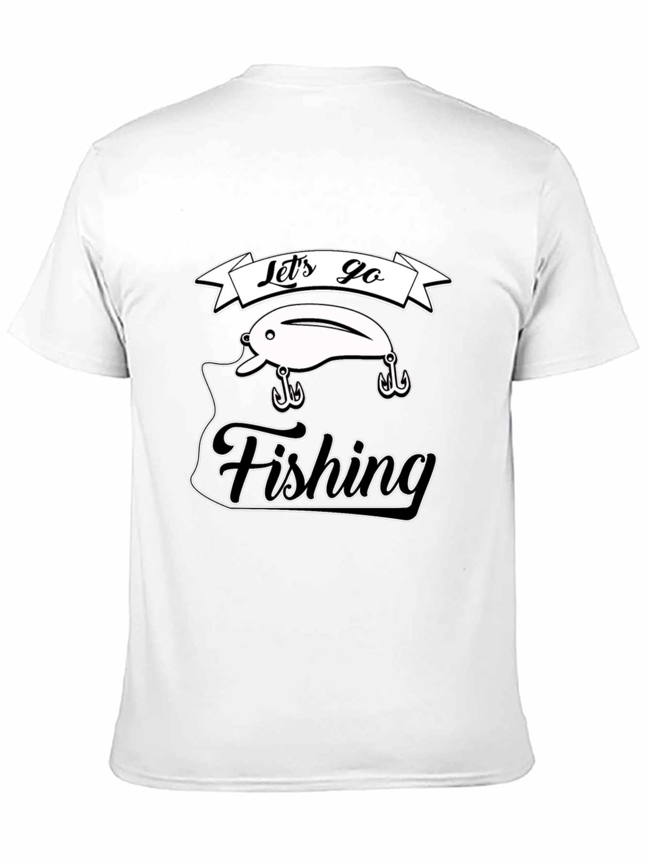 Lets Go Fishing T-Shirt - Black Graphic Tee