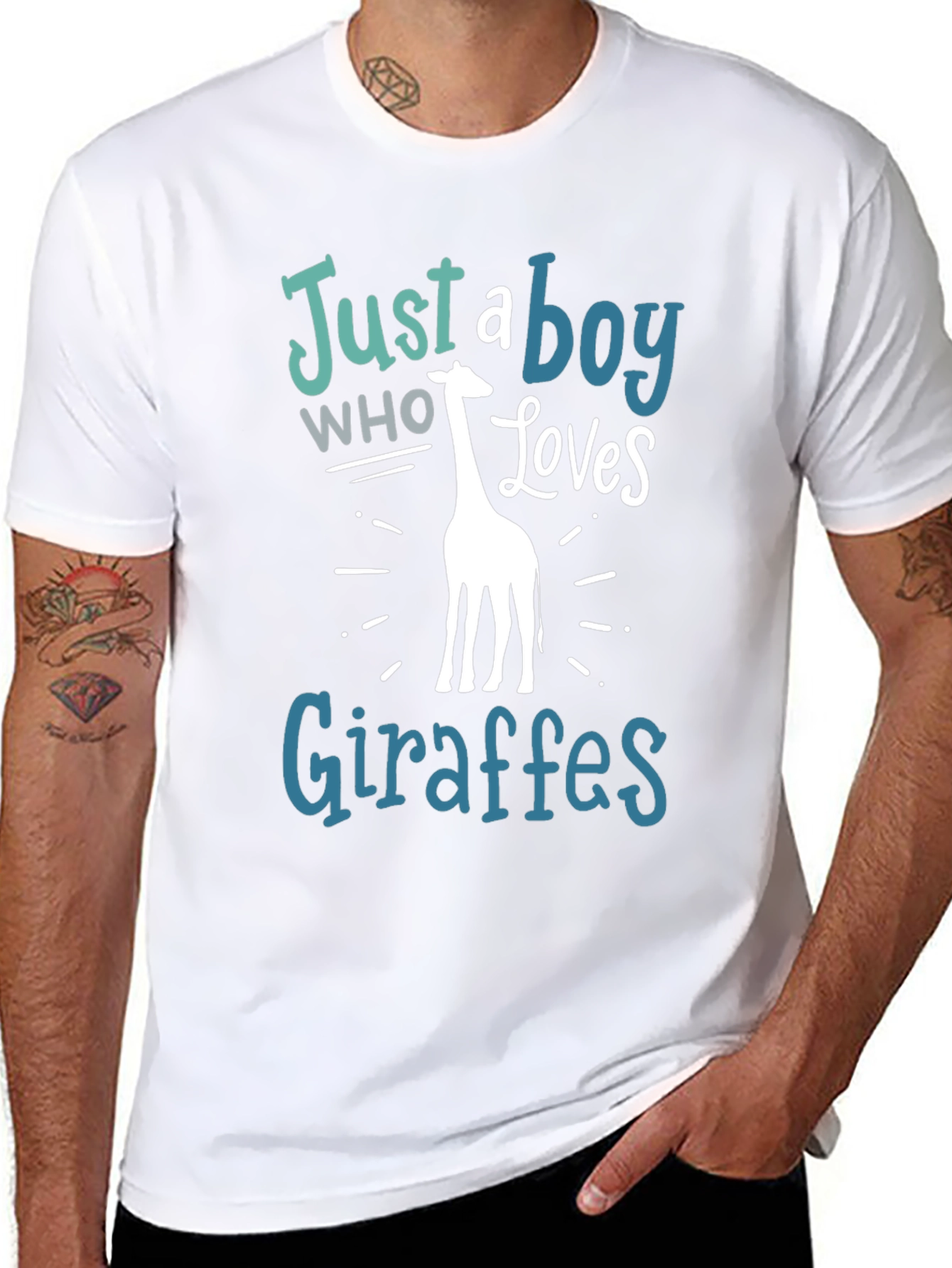 Boys Giraffe Lover Graphic T-Shirt