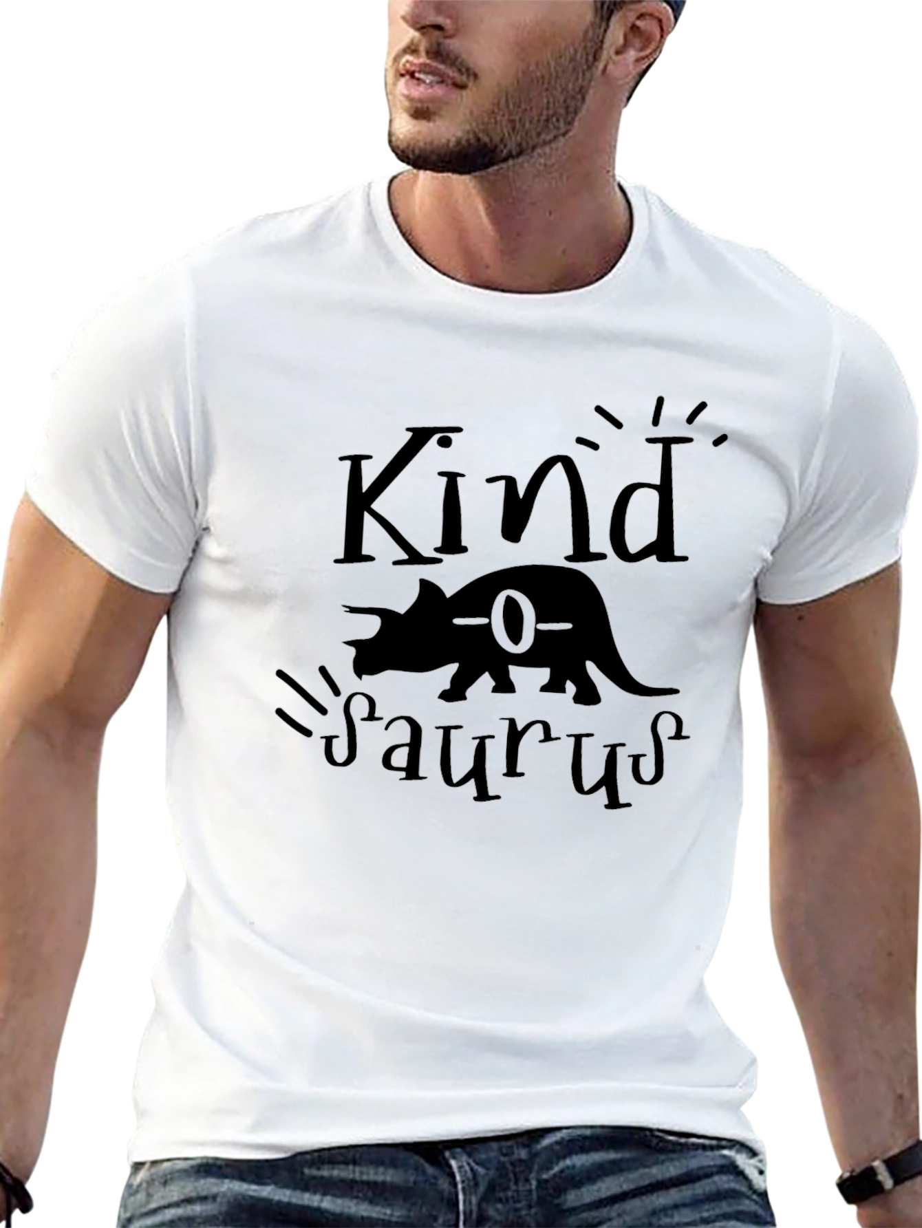 Kindasaurus Black Graphic Tee - Dinosaur Lovers T-Shirt